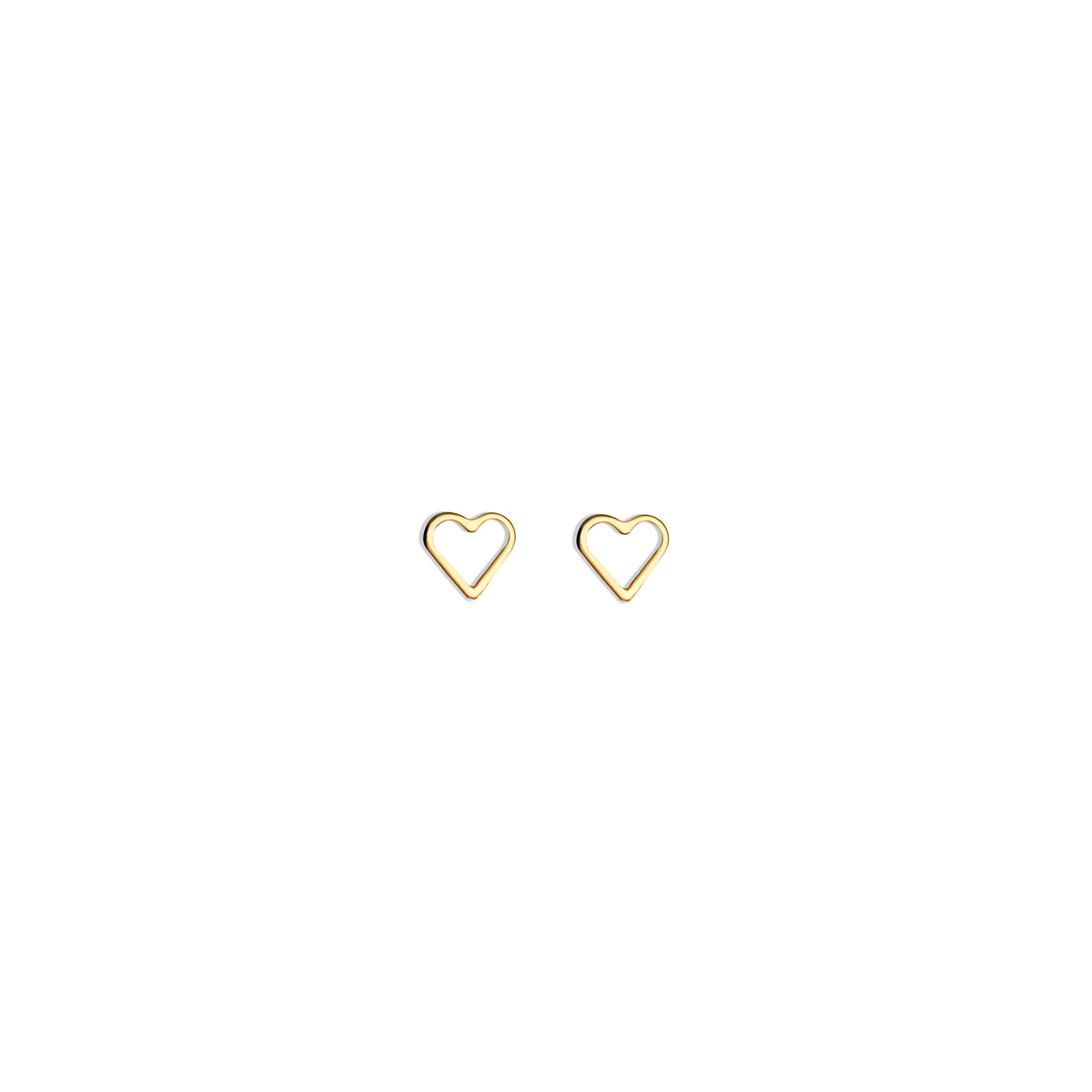 Gold Love Heart Stud Earrings