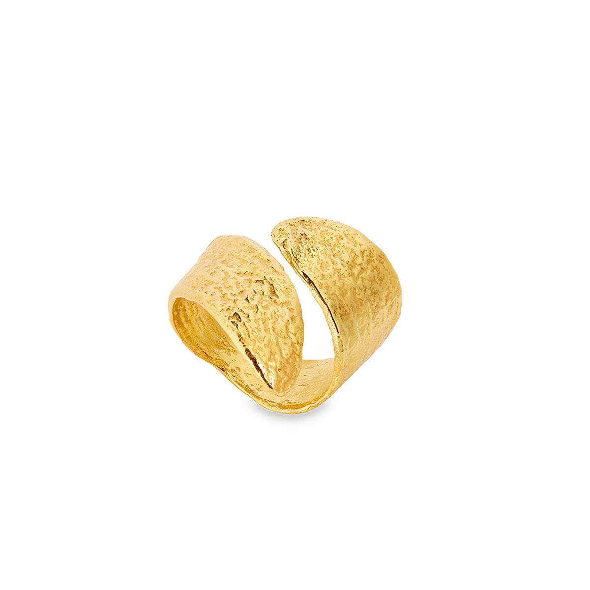 18ct gold plated silver mistletoe leaf wrapped into a ring