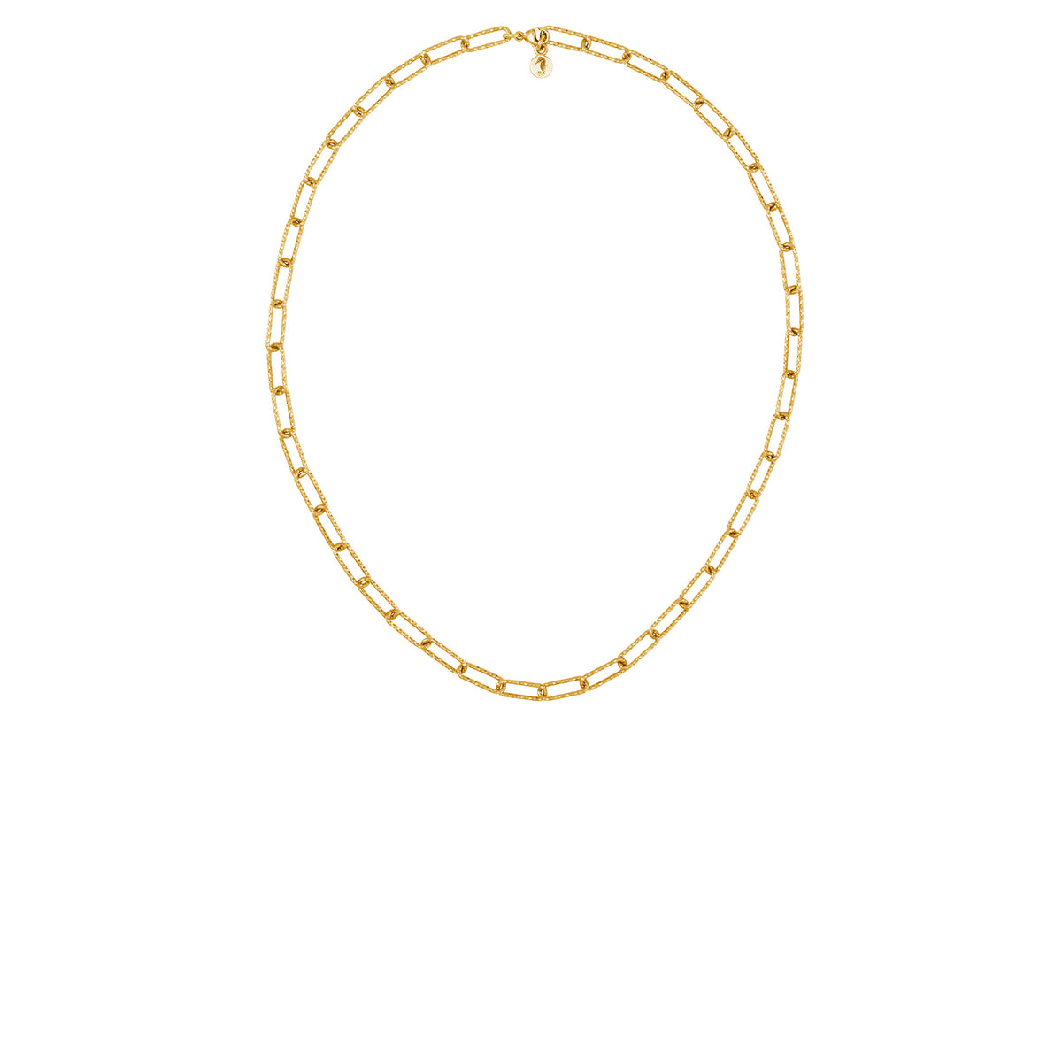 18ct gold plated silver paperclip chain necklace