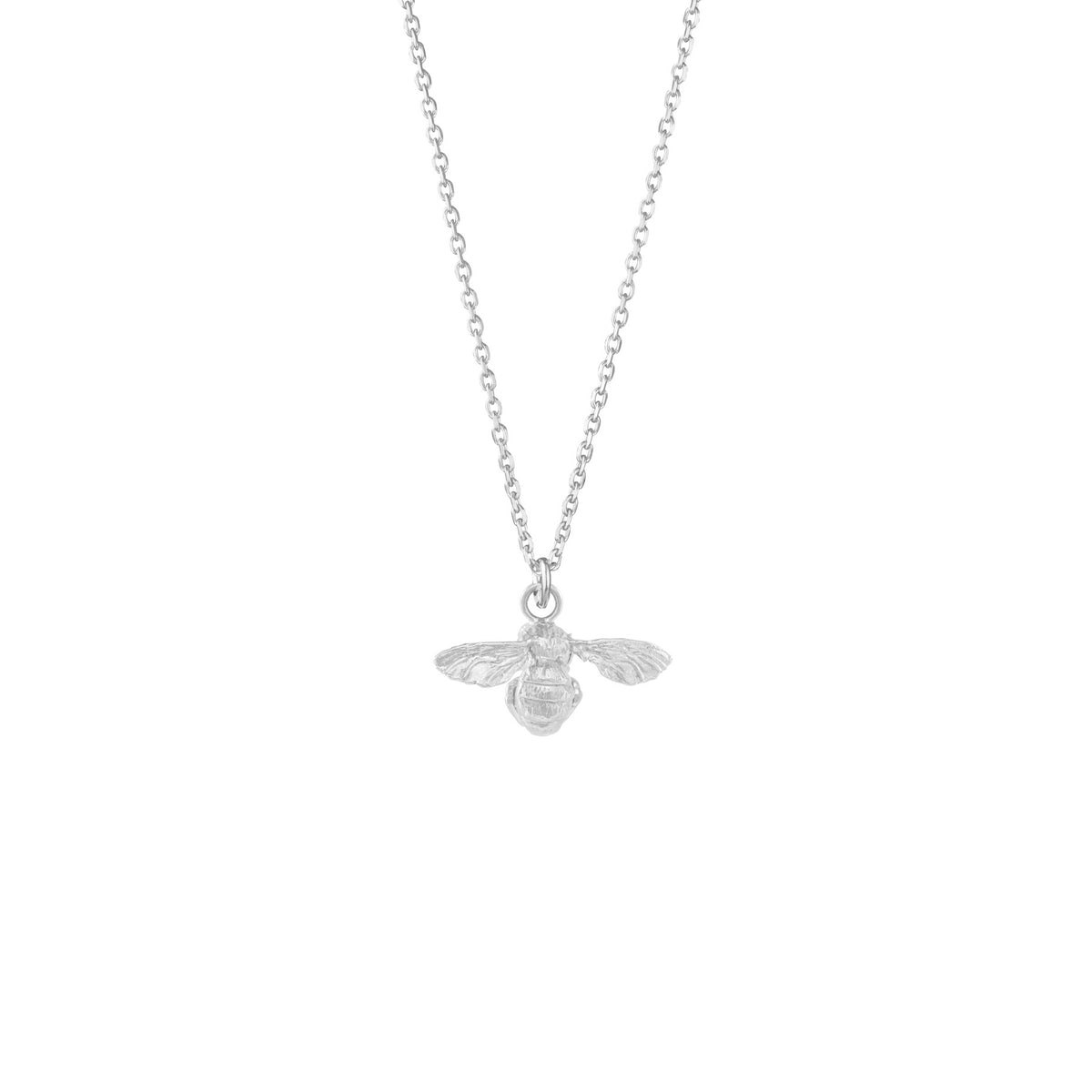 Silver bee pendant on chain necklace