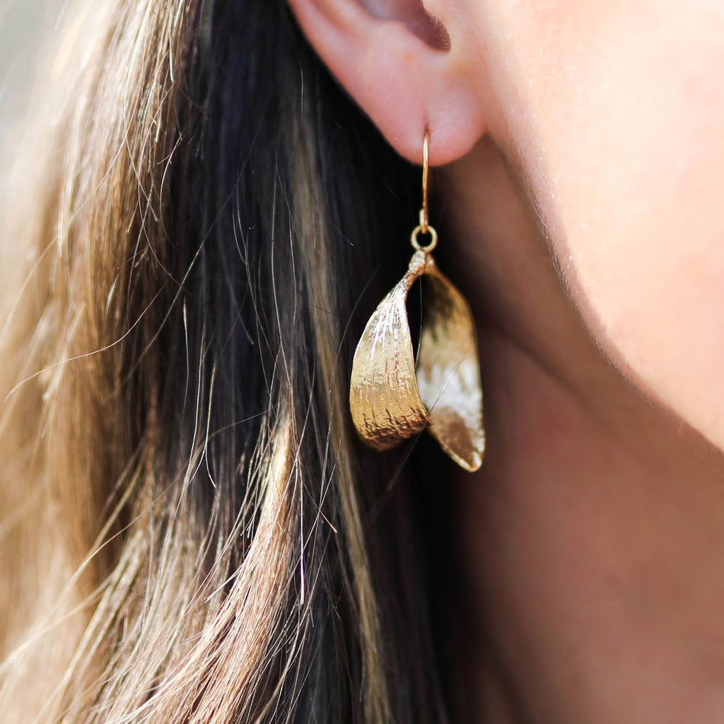Gold Mistle Kiss Earrings by Zoraida London Ltd Jewellery