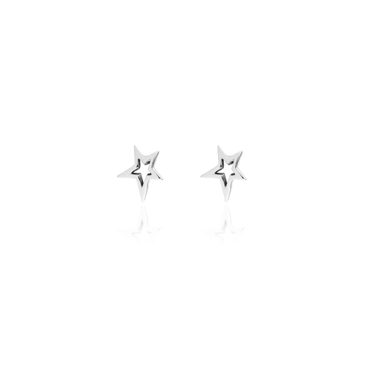 Silver Shooting Star Stud Earrings