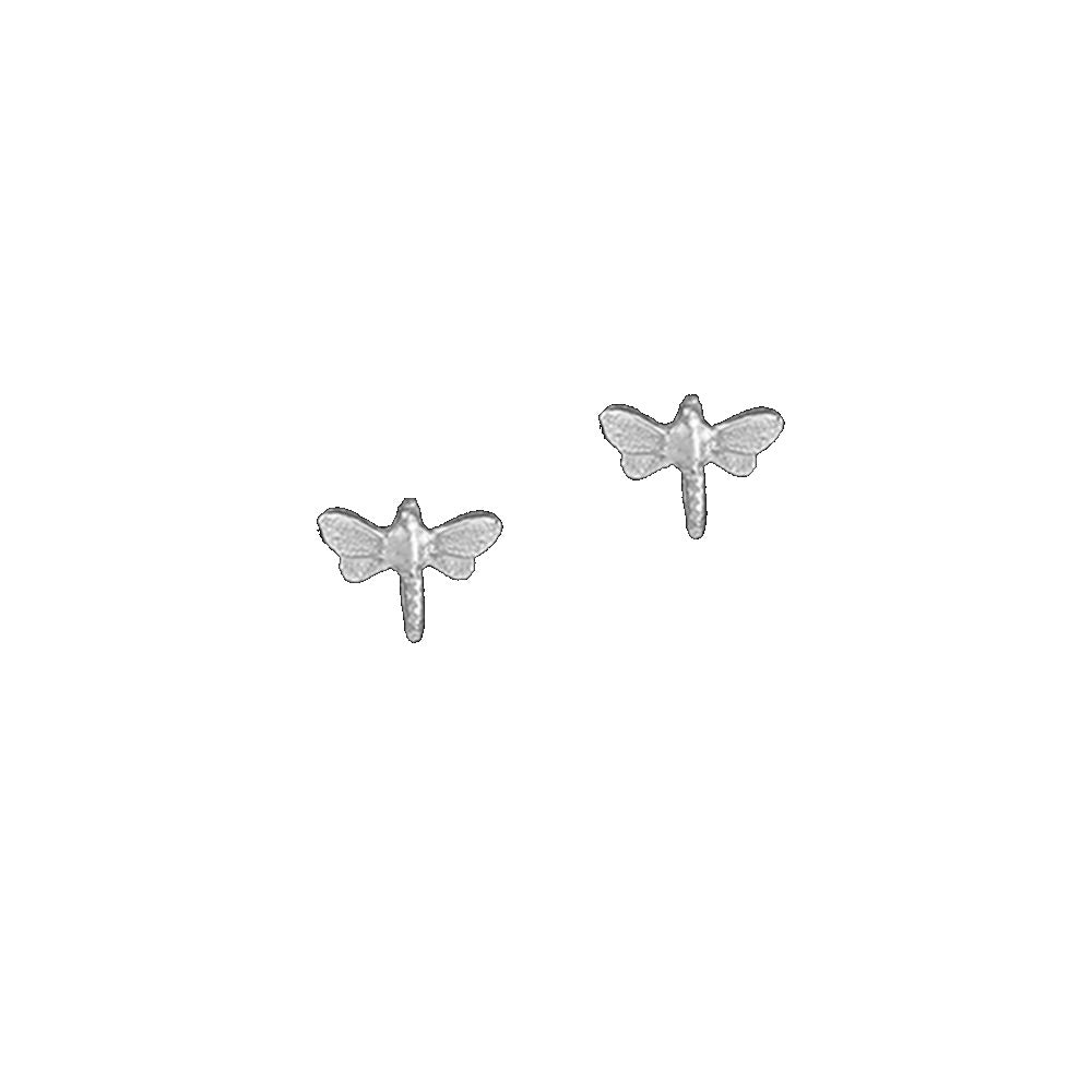 Silver Dancing Dragonfly Studs