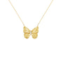 Gold Azul Butterfly Necklace featuring a delicate butterfly pendant in 18ct gold plated silver, perfect for everyday wear.