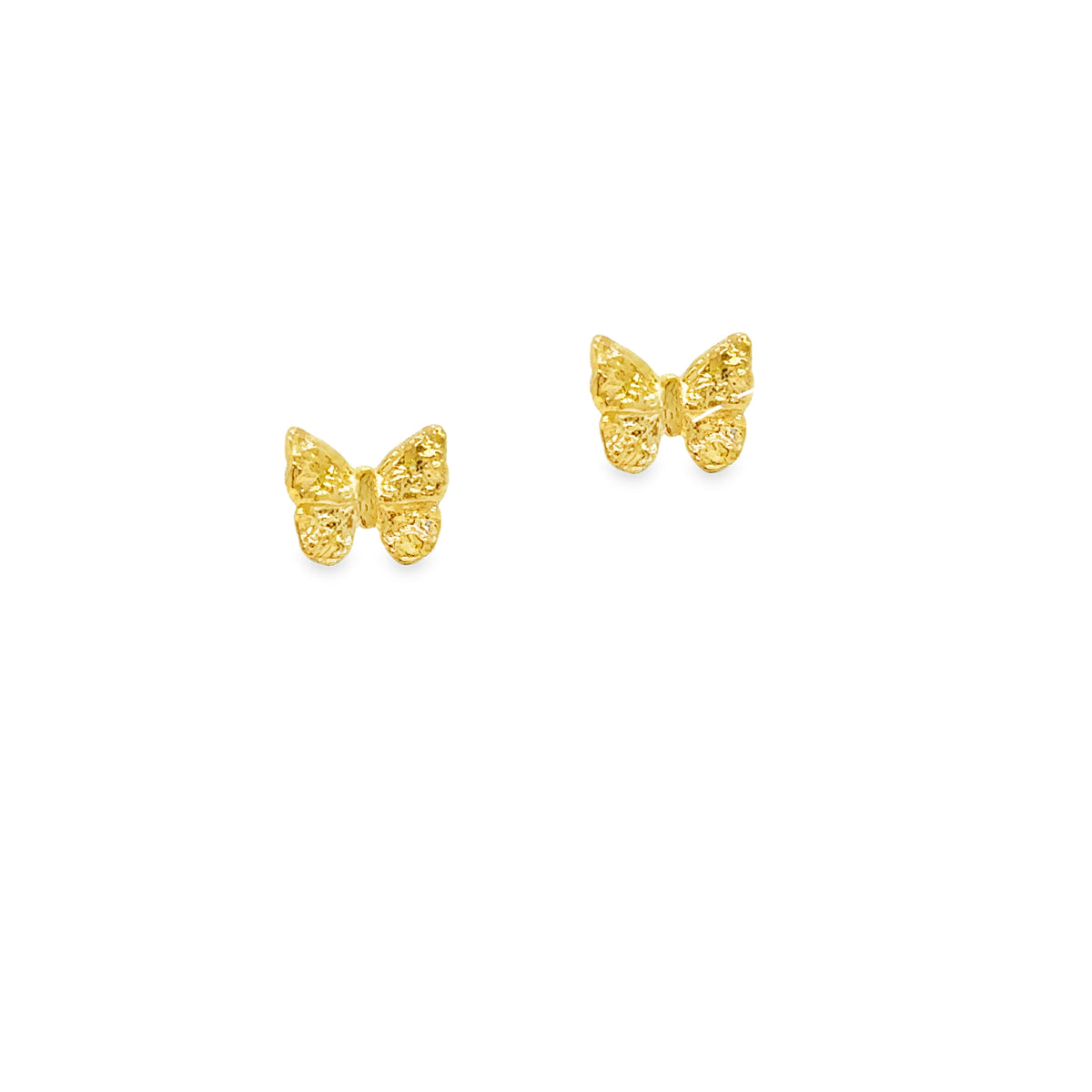 Gold Azul Butterfly Stud Earrings elegantly designed in 18ct gold plated silver, featuring a delicate butterfly shape.