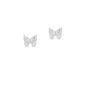 Silver Azul Butterfly Stud Earrings — pair of textured recycled 925 sterling silver butterfly studs by Catherine Zoraida