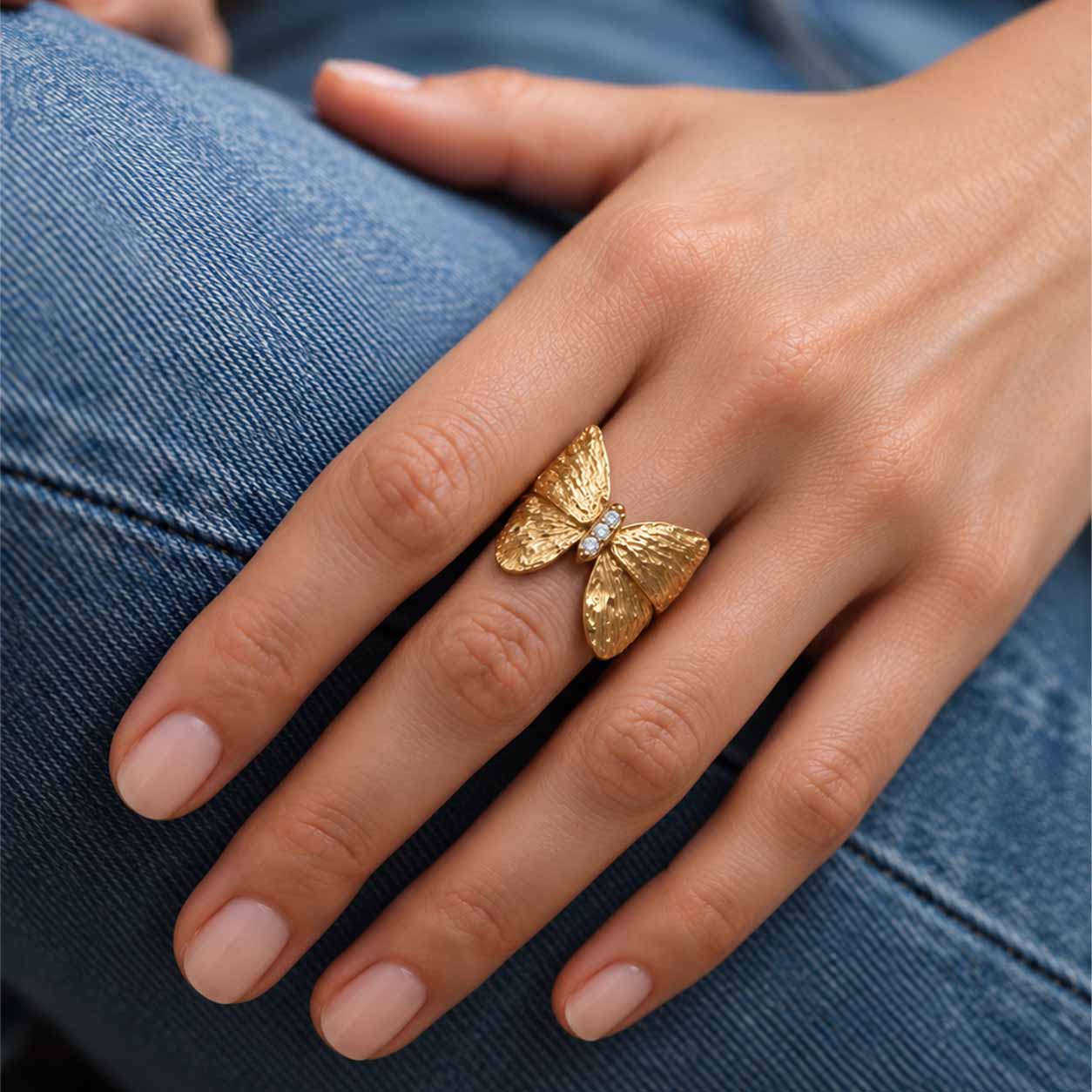 Gold Azul Butterfly Ring