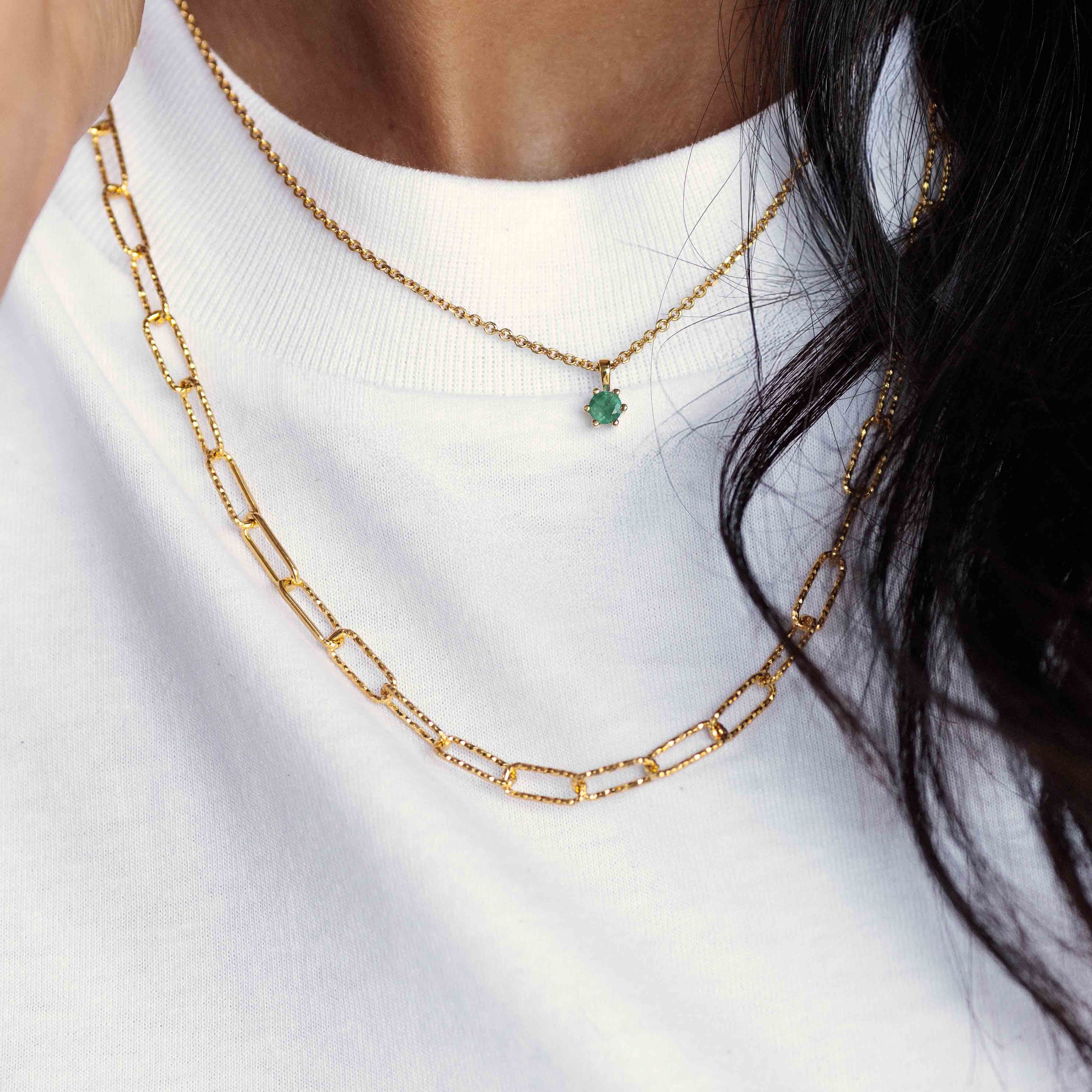 Gold Glitter Chain Necklace