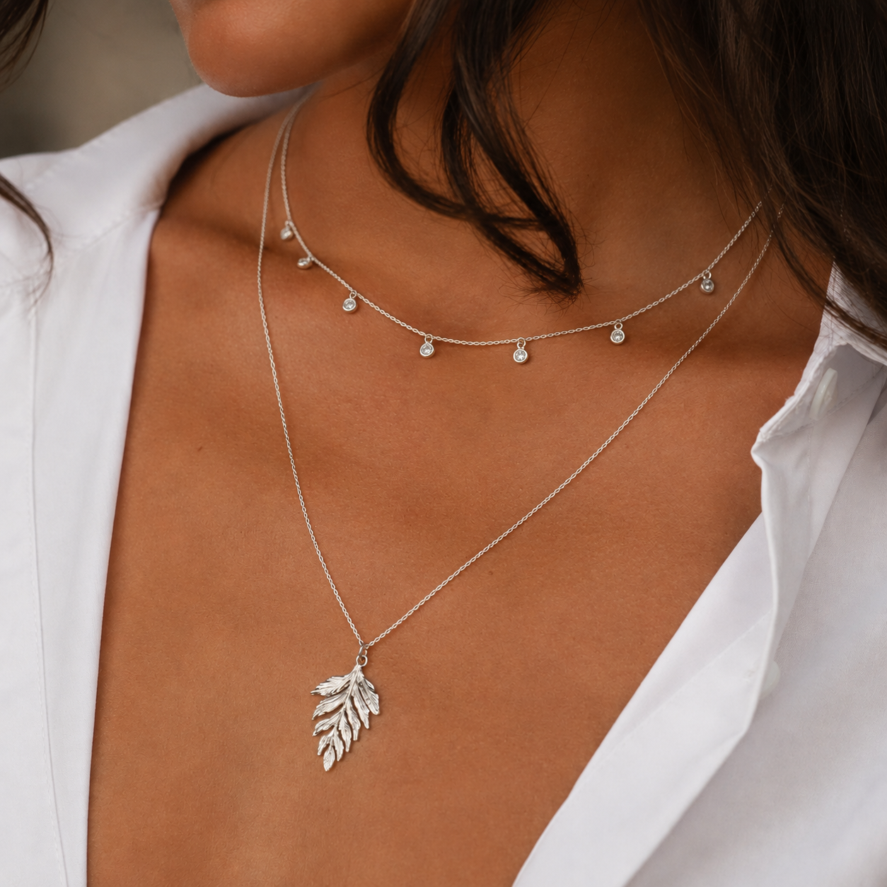 Fern Drop Necklace Set