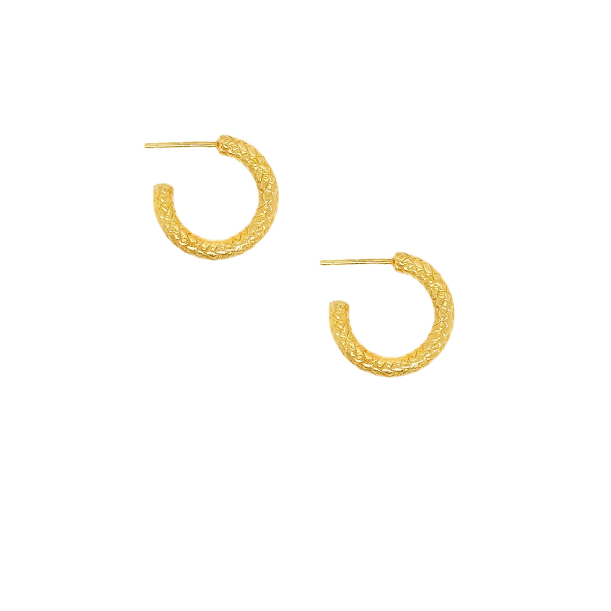 Gold Chunky Sun Ray Hoop Earrings featuring textured design, crafted in 18ct gold plated silver.