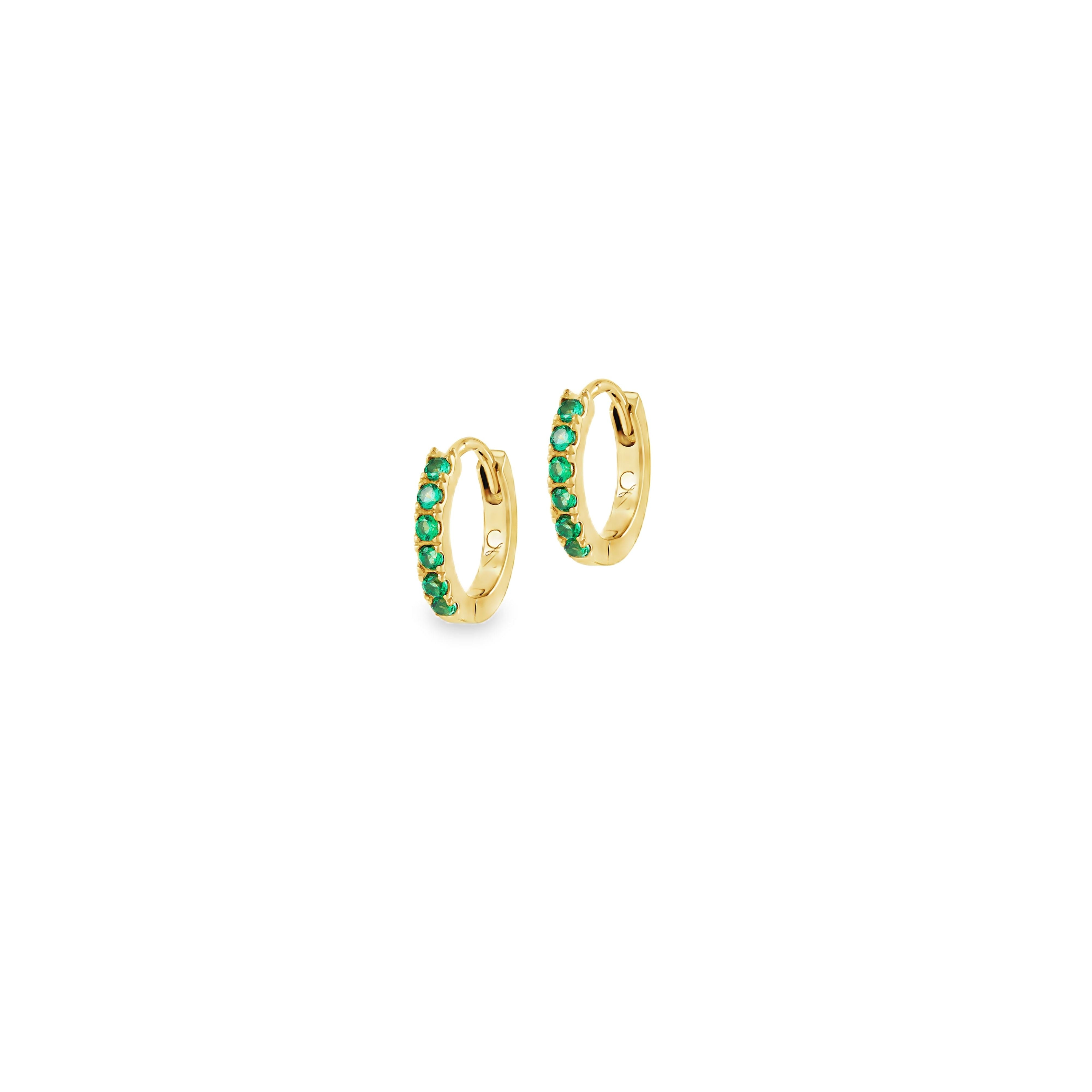 Gold Glitter Huggie Hoop Earrings