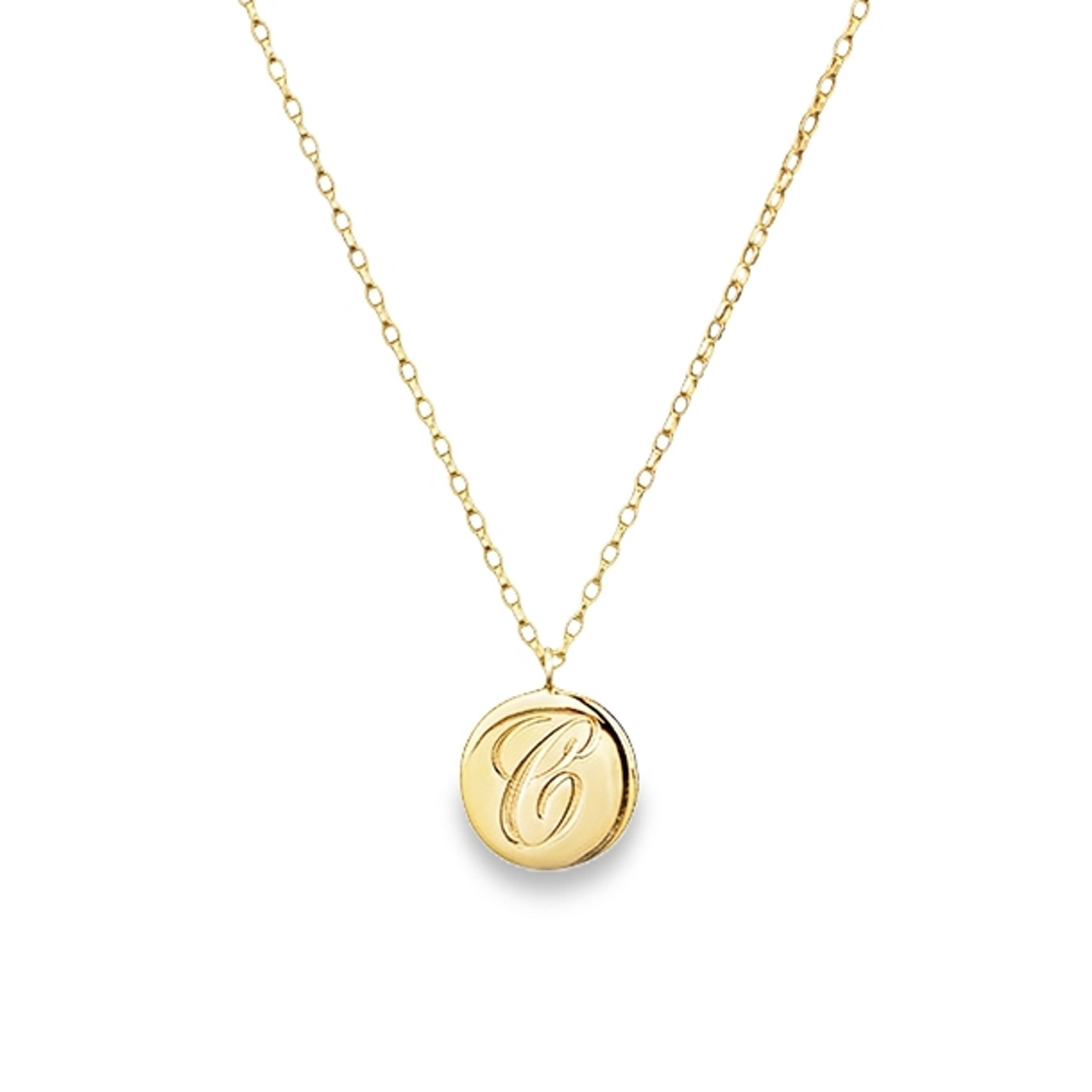 9ct Personalised Initial Disc Pendant