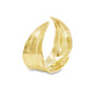 Gold iris petal cuff featuring intricate petal detailing that gracefully wraps around the wrist.