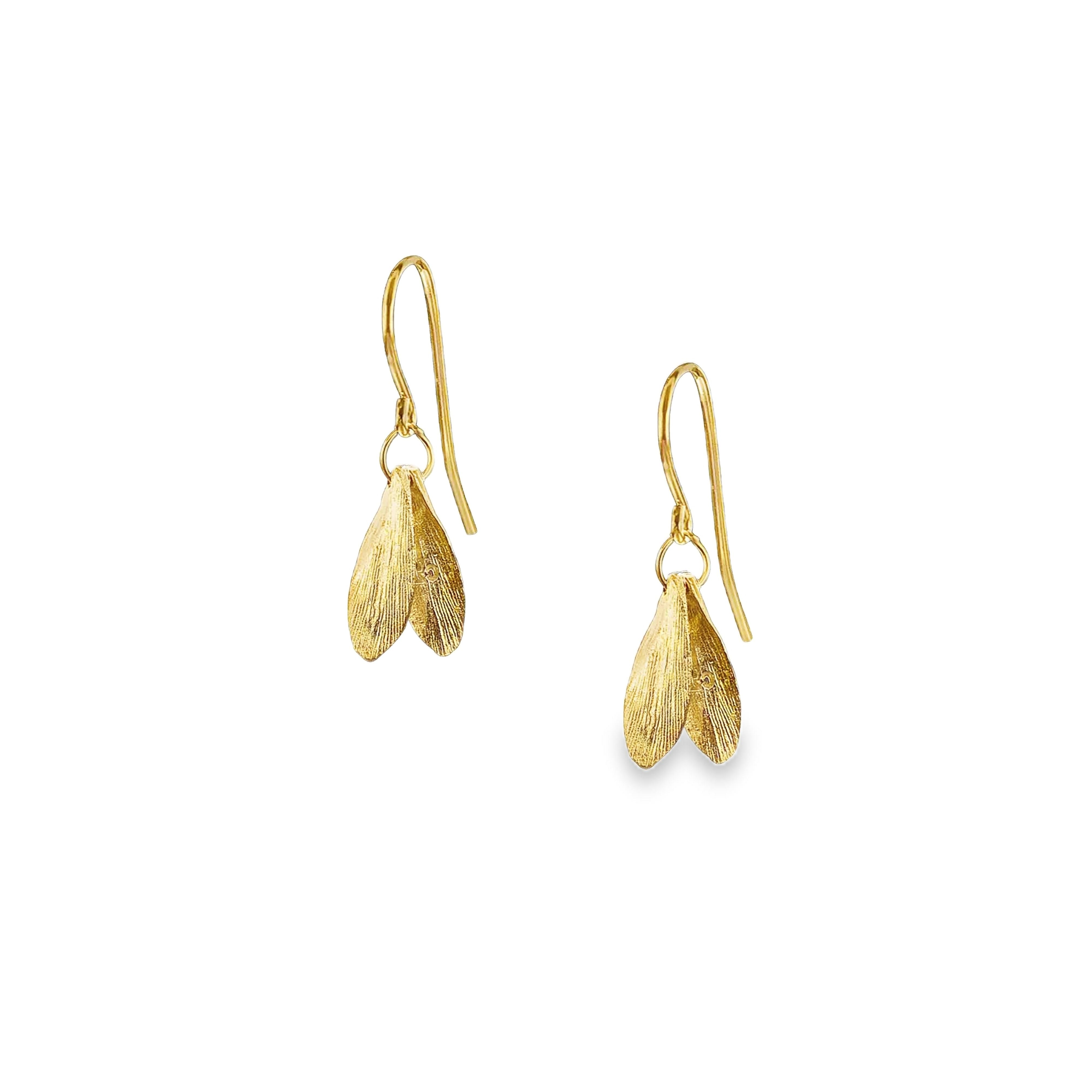Mini Double Leaf Earrings