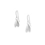 Silver Mini Double Leaf Earrings featuring delicate feather engravings in sterling silver.