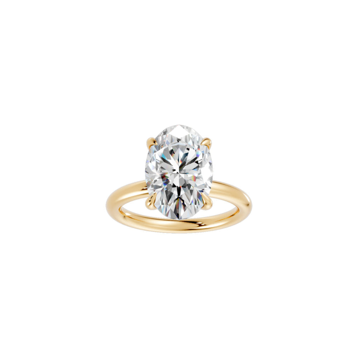 Oval Solitaire Diamond Ring