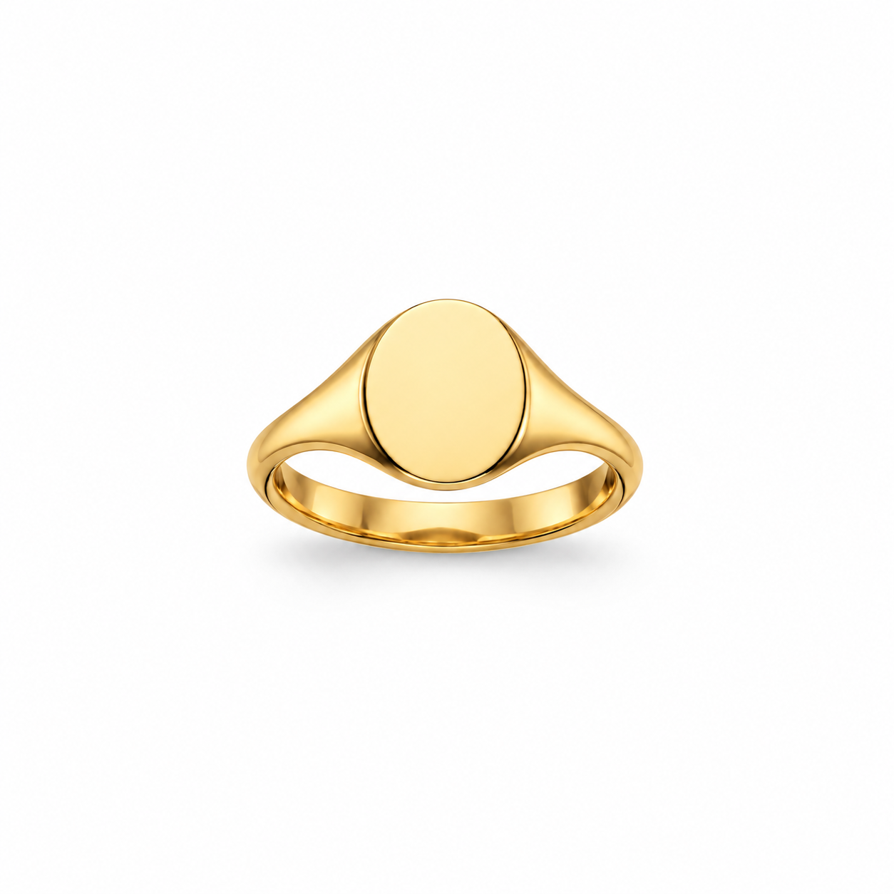 Gold Oval Faced Signet Ring 11 x 9 mm