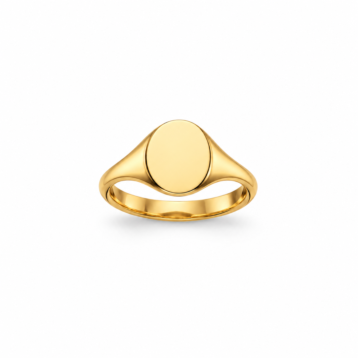 Gold Oval Faced Signet Ring 11 x 9 mm