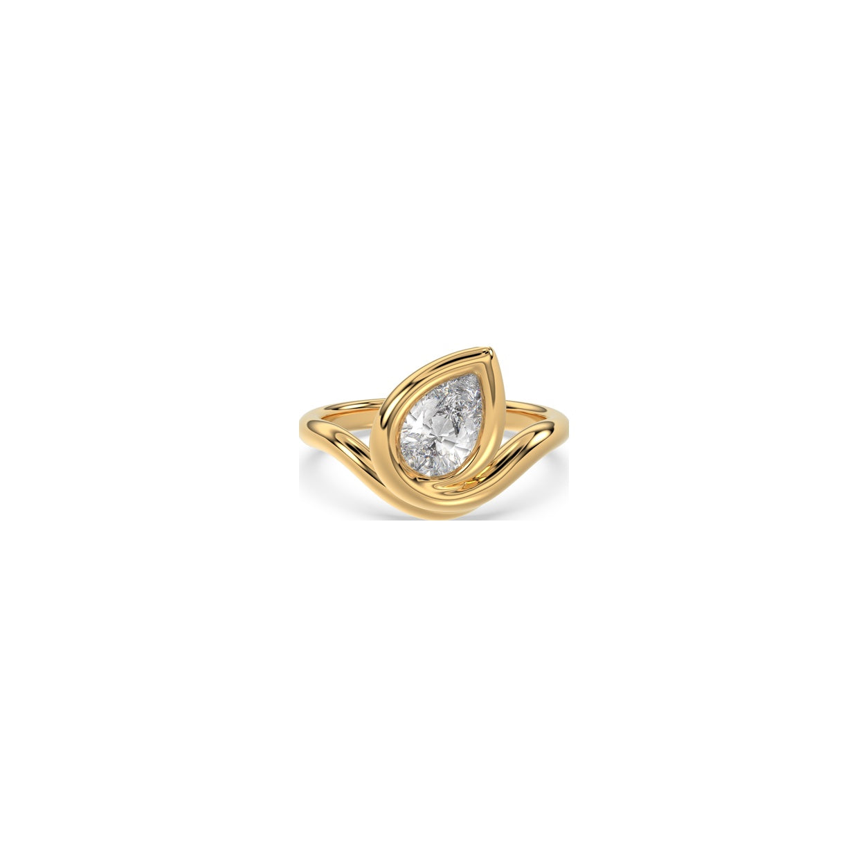 Pear Shaped Solitaire Diamond Ring
