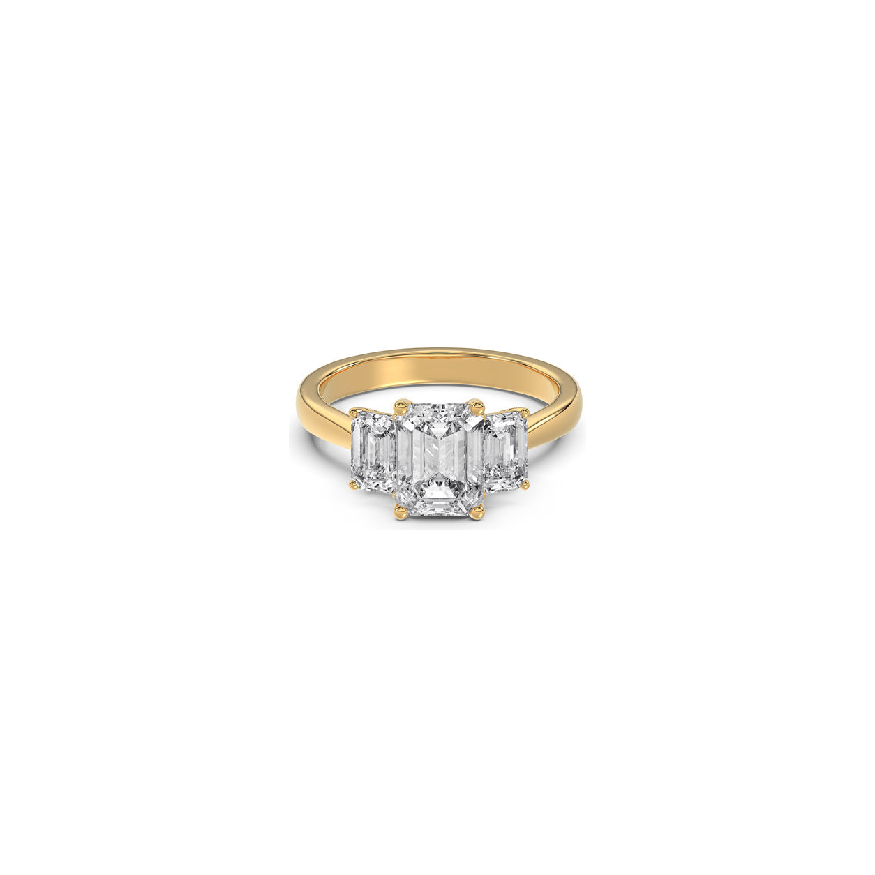 Emerald Cut Trilogy Diamond Ring