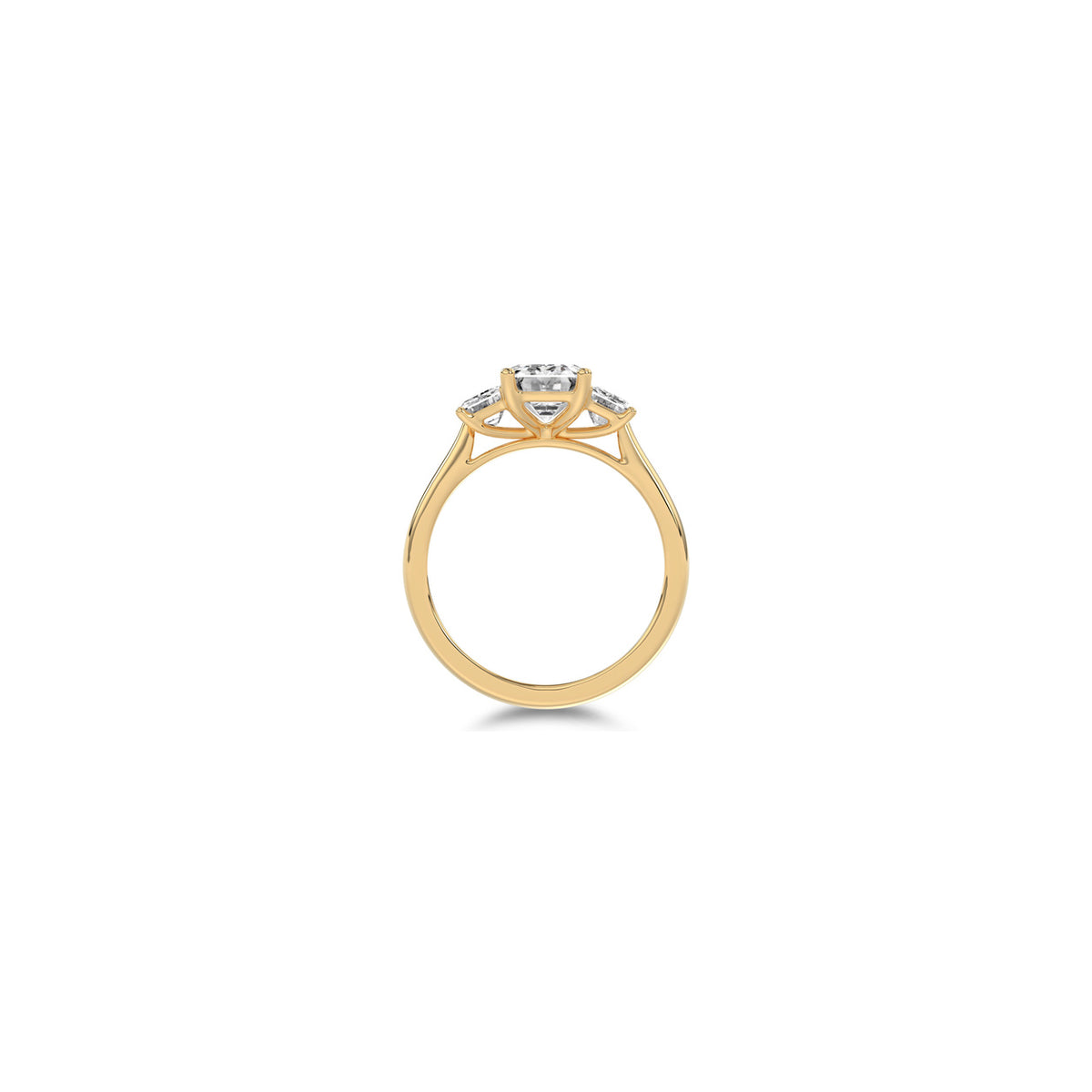 Emerald Cut Trilogy Diamond Ring