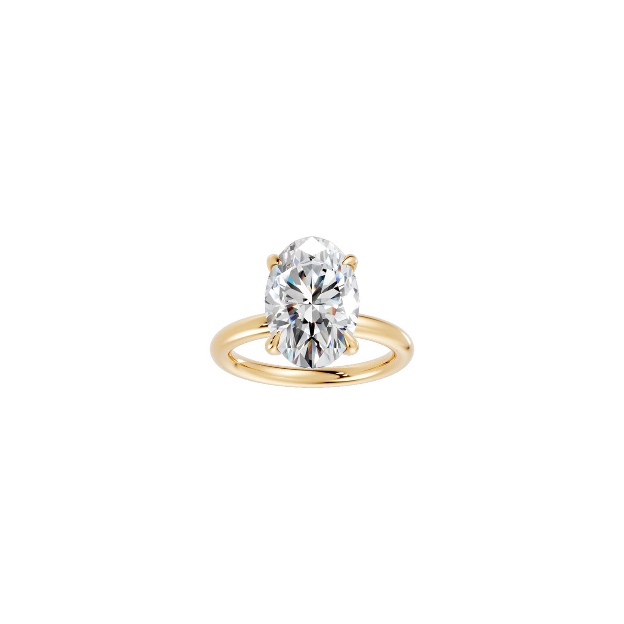 Oval Solitaire Diamond Ring