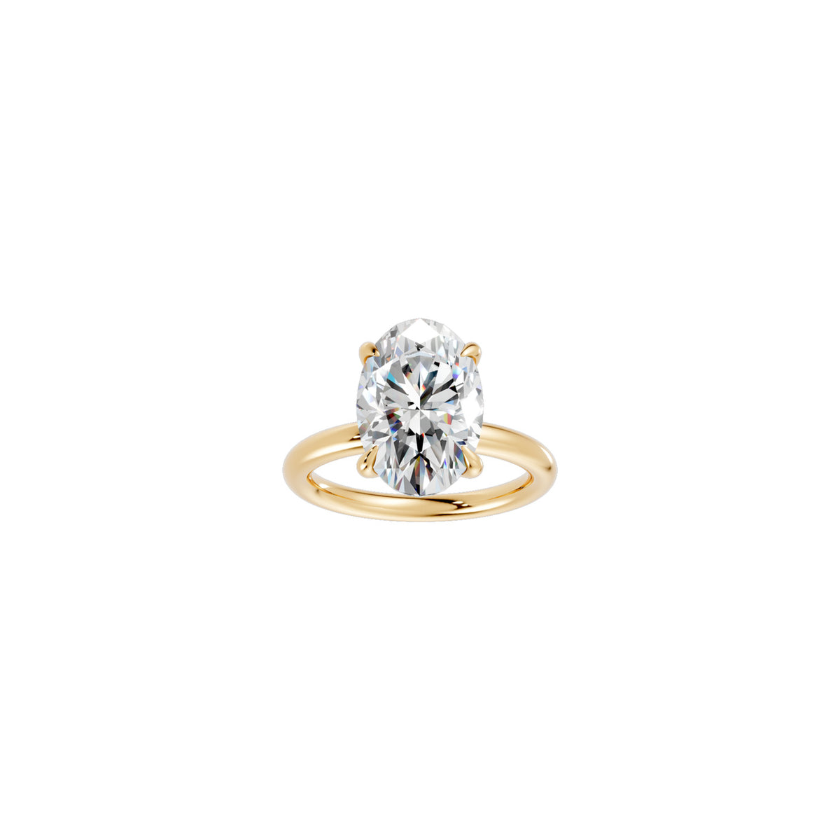 Oval Solitaire Diamond Ring