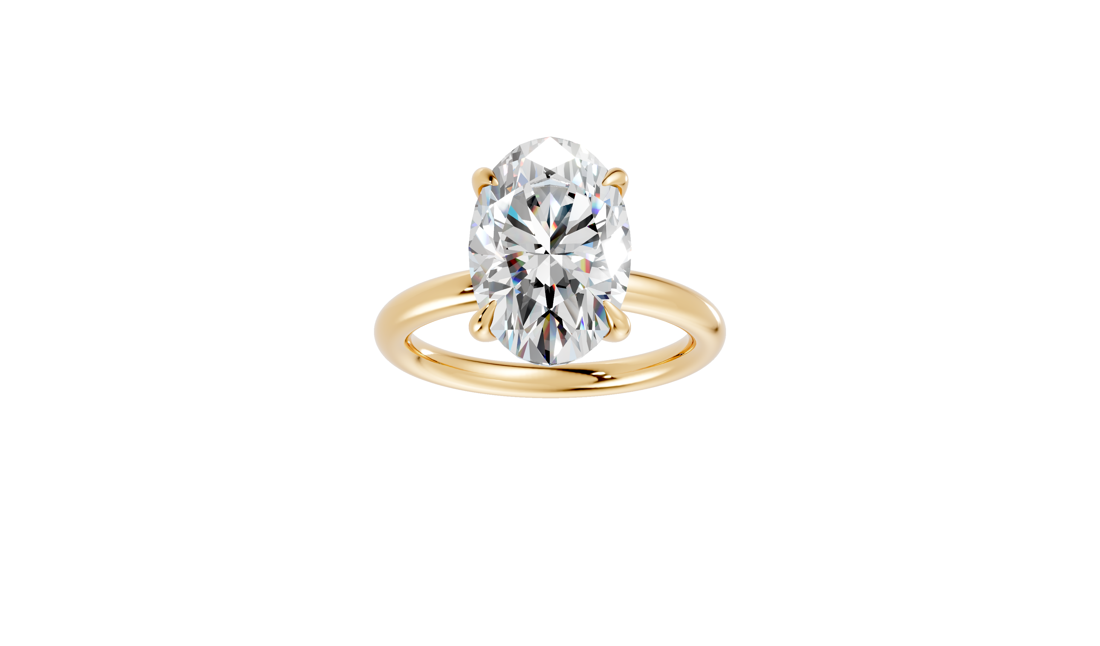Oval Solitaire Diamond Ring