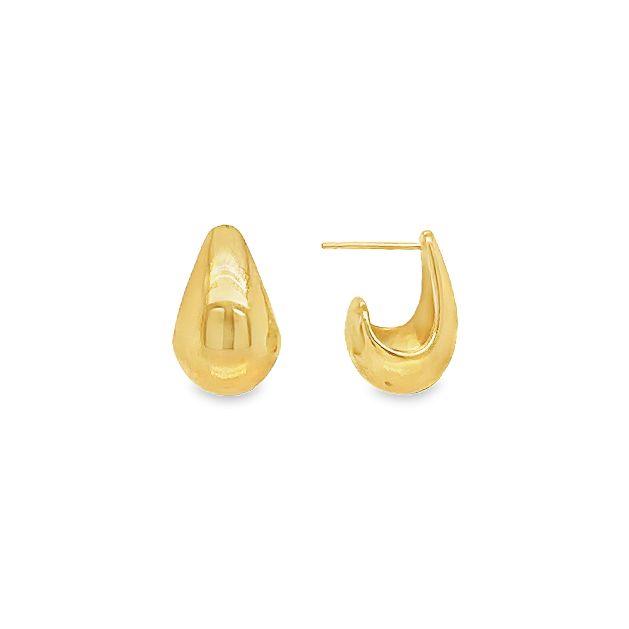 Gold chunky rain drop earrings featuring a teardrop silhouette, perfect for elevating your jewelry collection.
