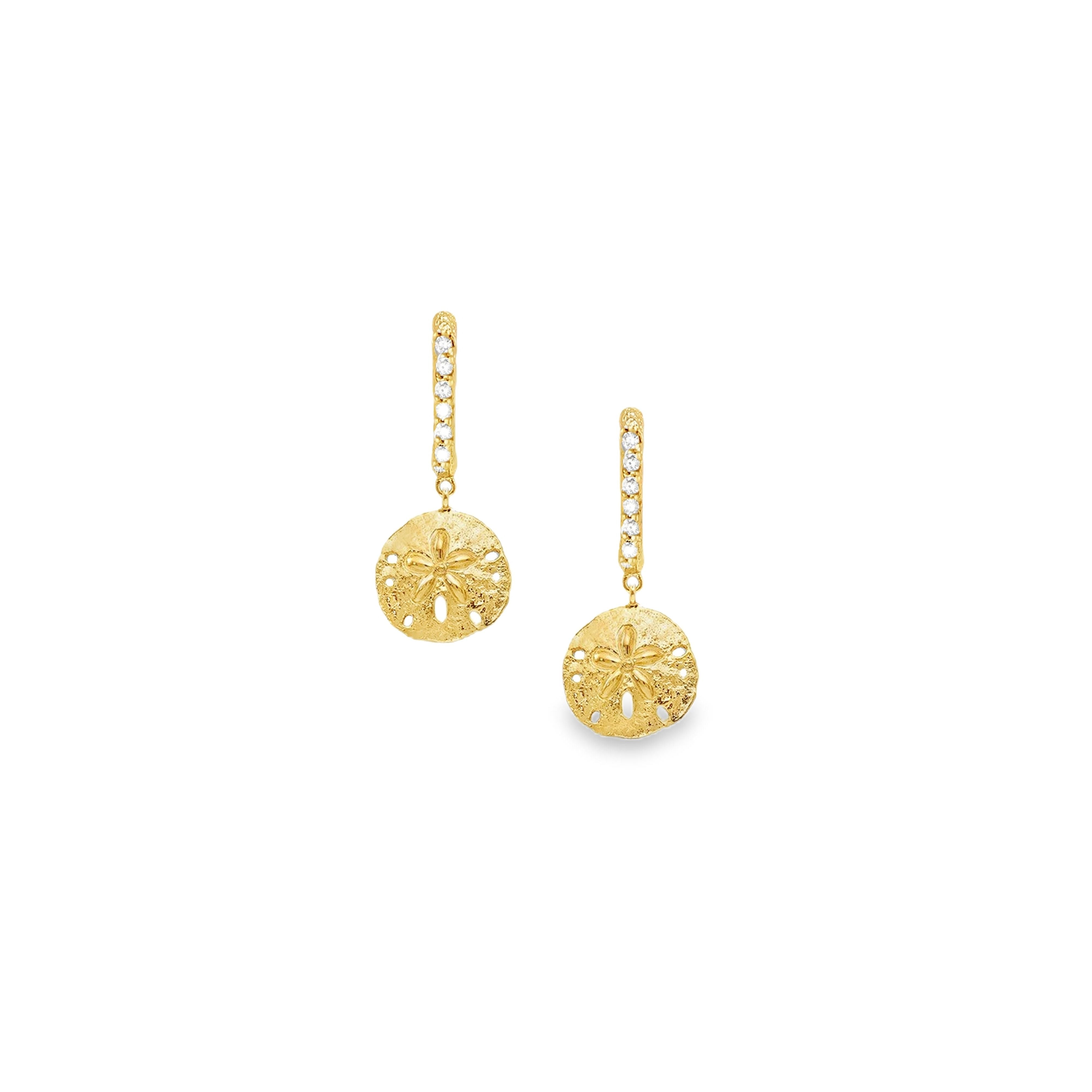 Gold Dollar Hoop Earrings