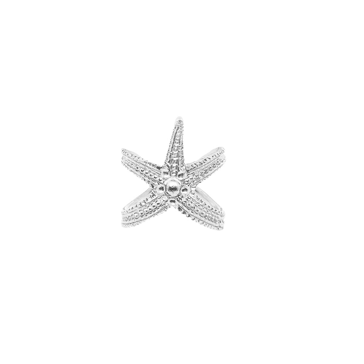 Silver starfish adjustable ring 