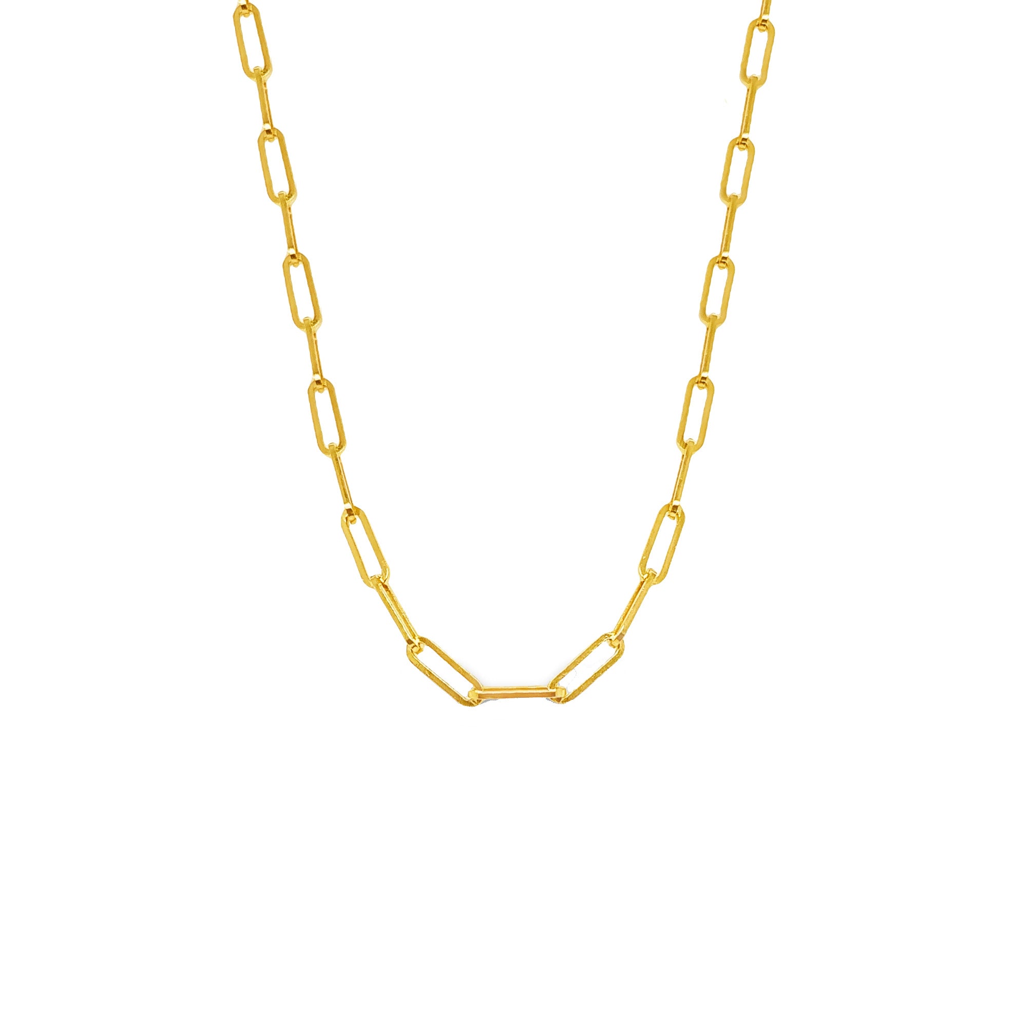 Gold Together We Are Stronger Paper Clip Chain Necklace