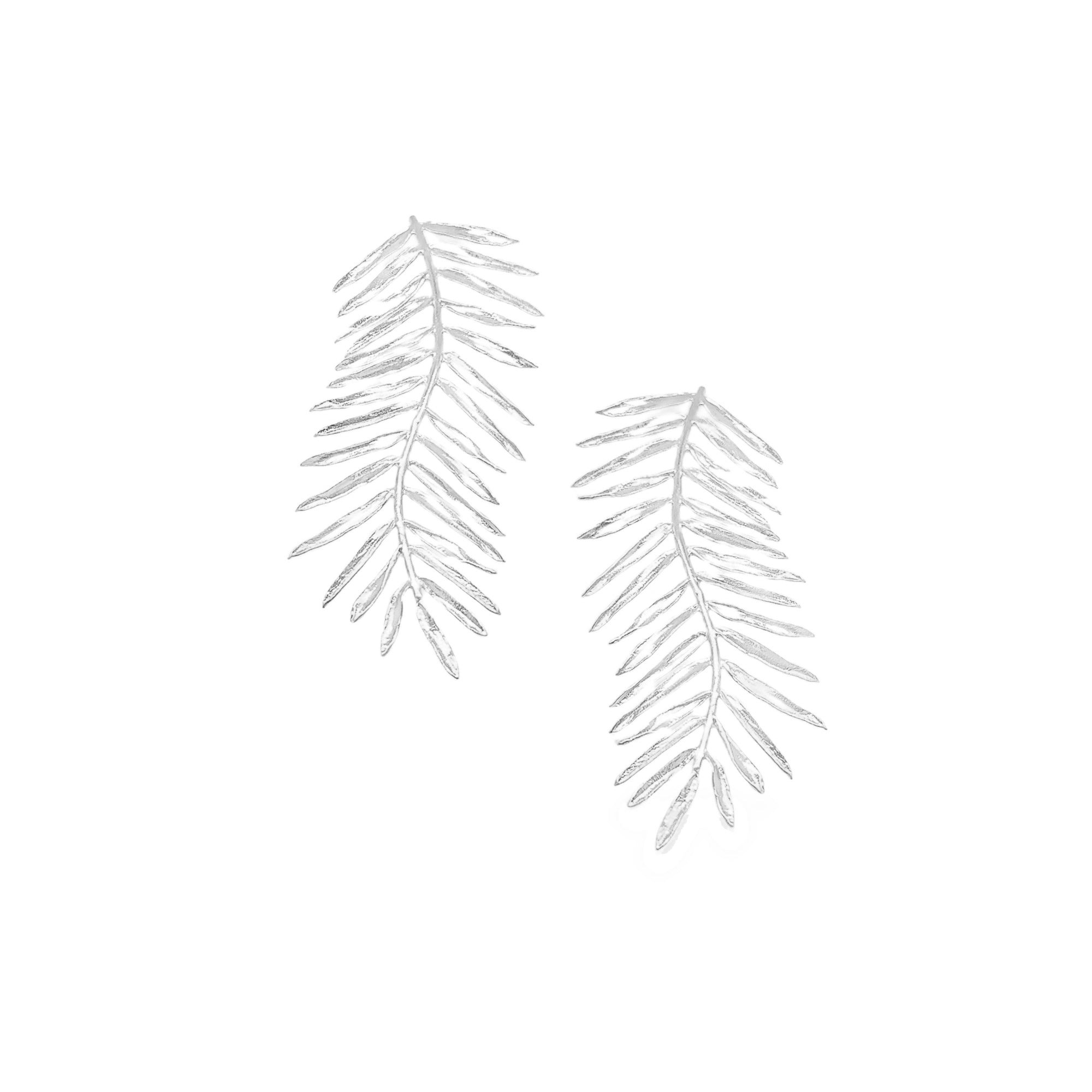 Silver Vetch Earrings, handmade sterling silver earrings inspired by wild vetch leaves.