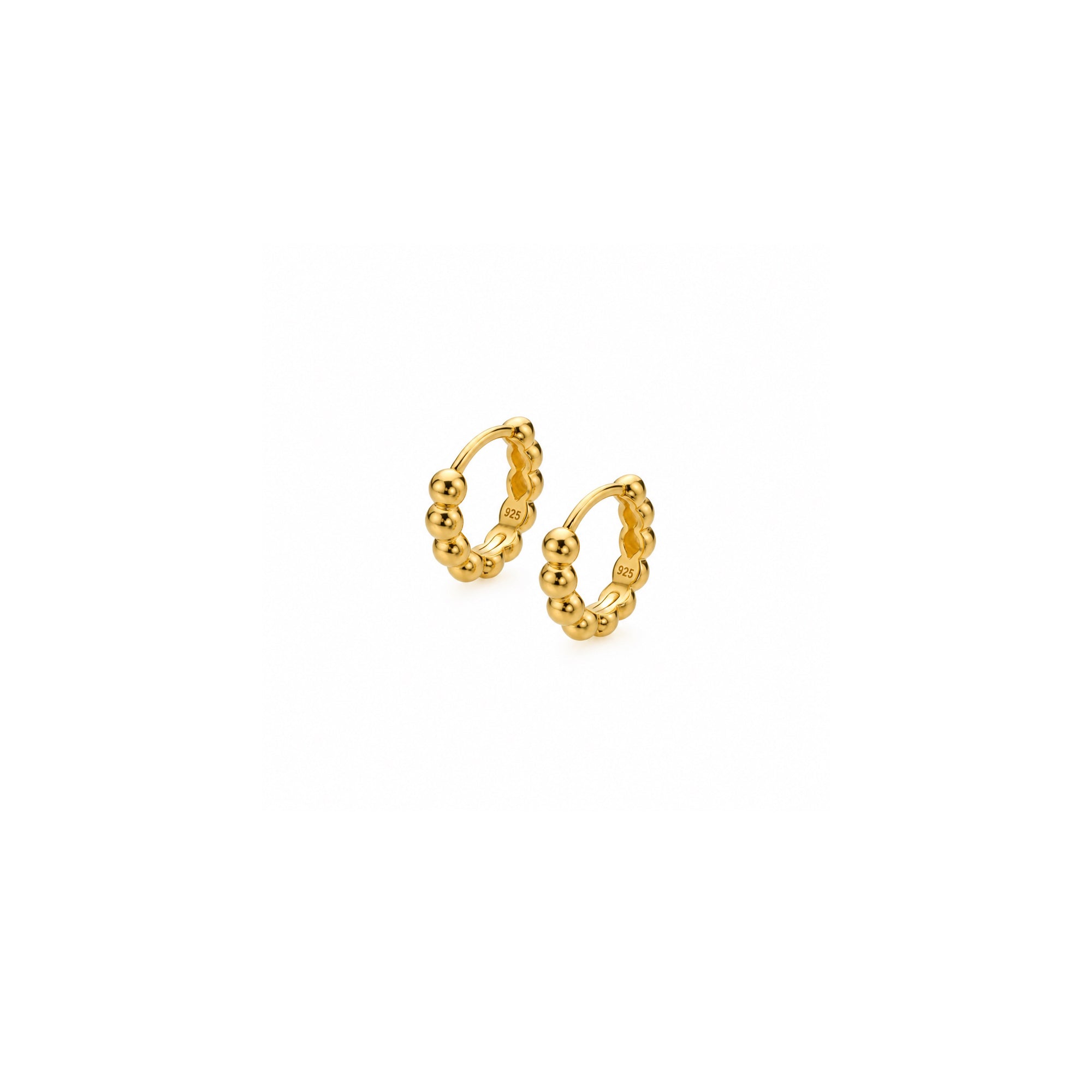 Gold Bubble Huggie Hoop Earrings