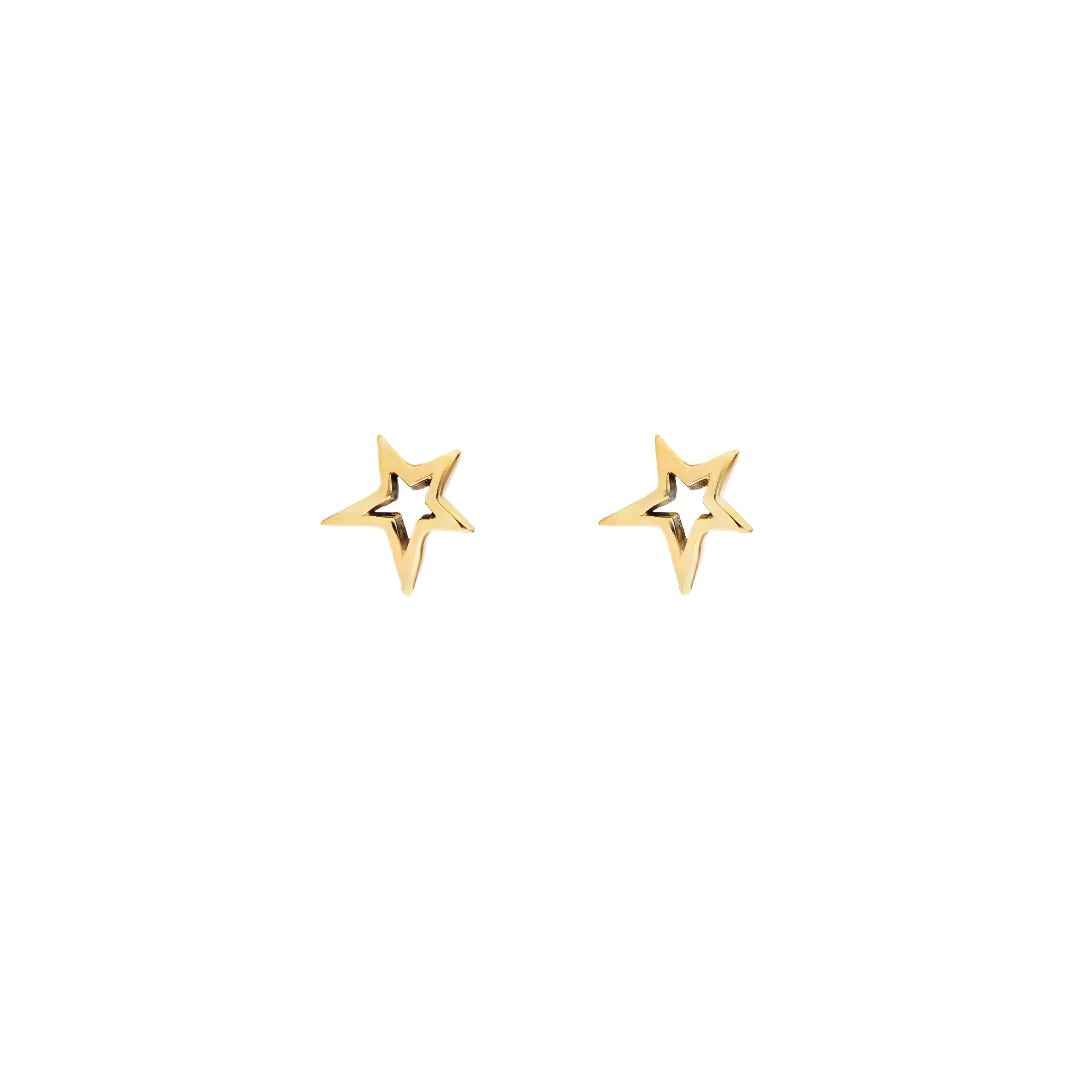 18ct gold plated shooting star stud earrings 
