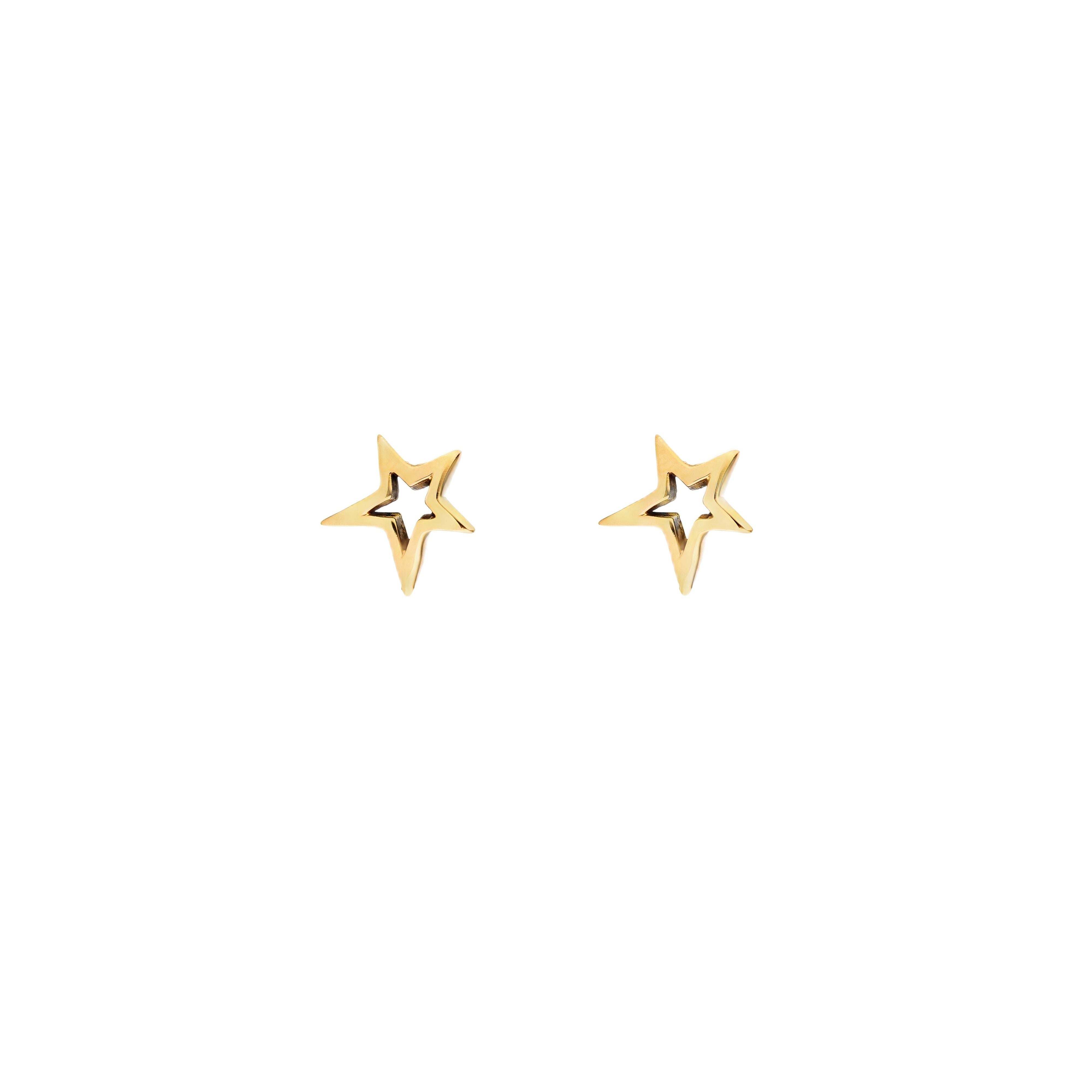 Gold Shooting Star Stud Earrings