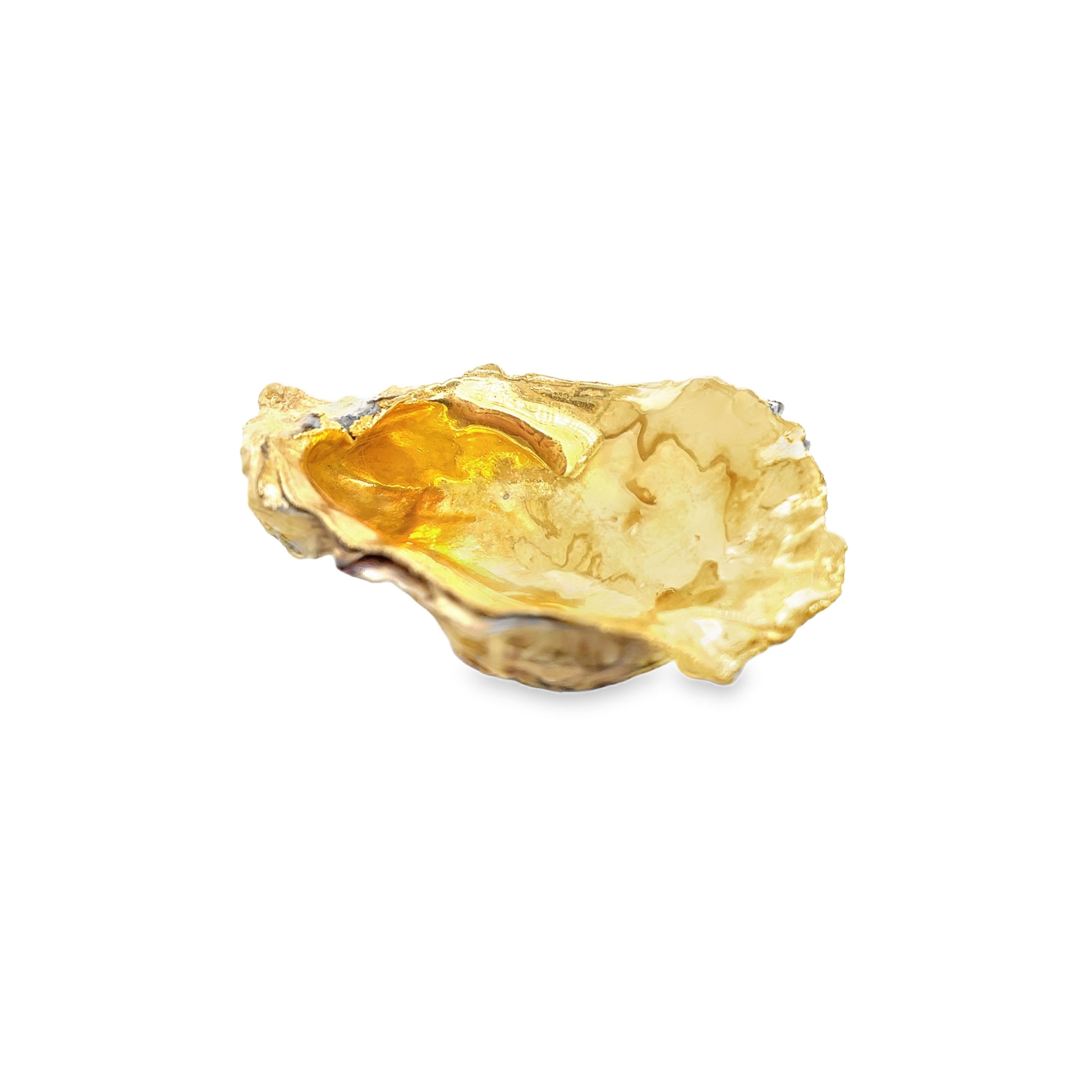 Gold plated oyster shell dish 