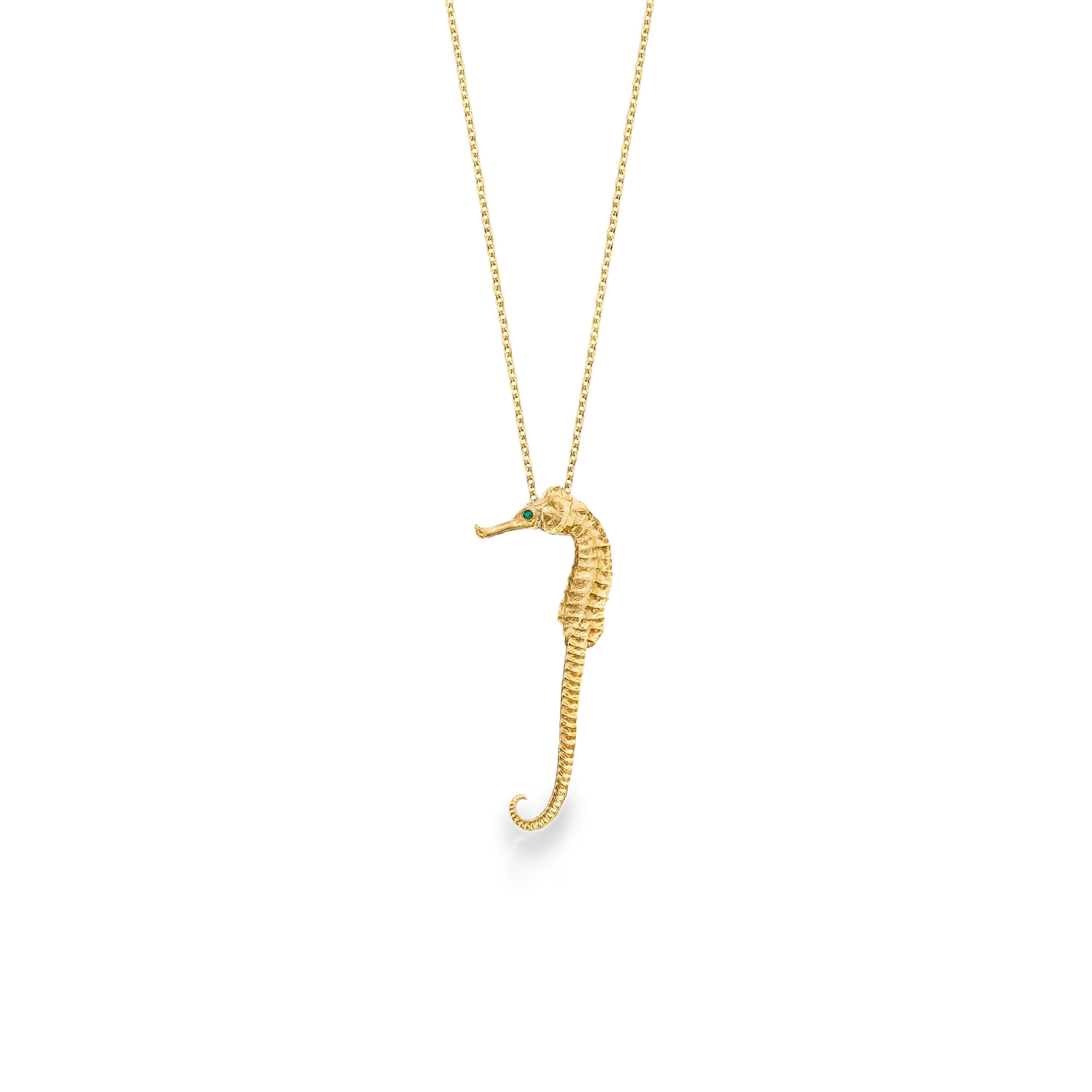 Gold Seahorse Pendant