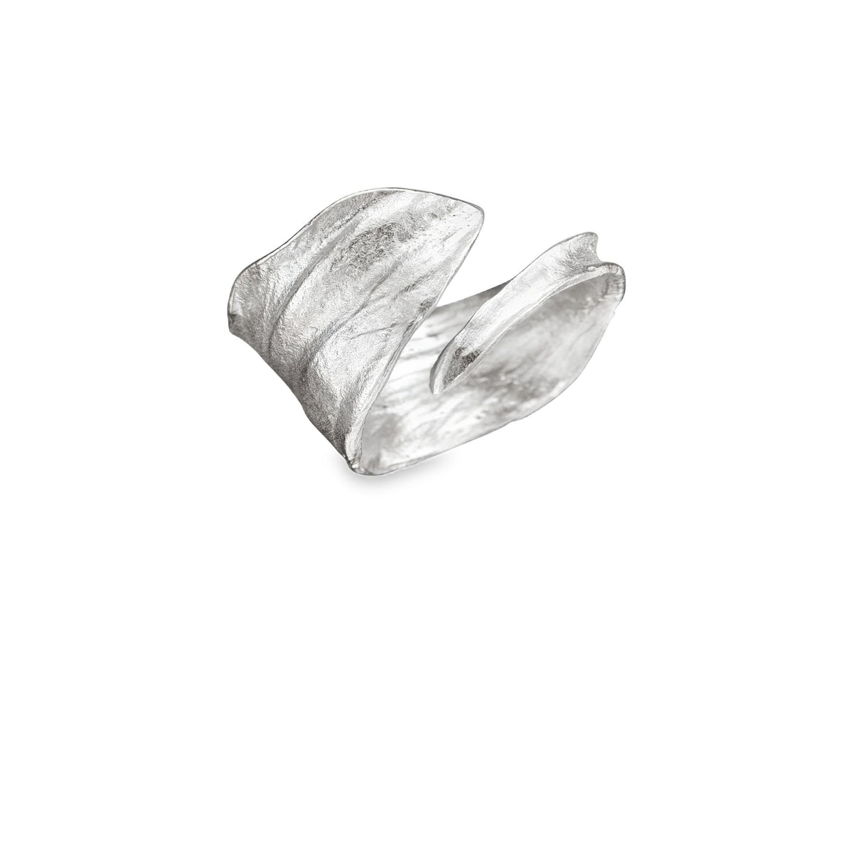 Silver Iris Petal Ring