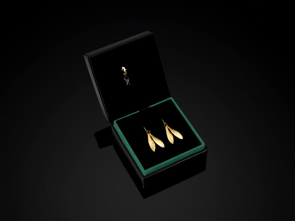 Catherine Zoraida double leaf earrings in gift box