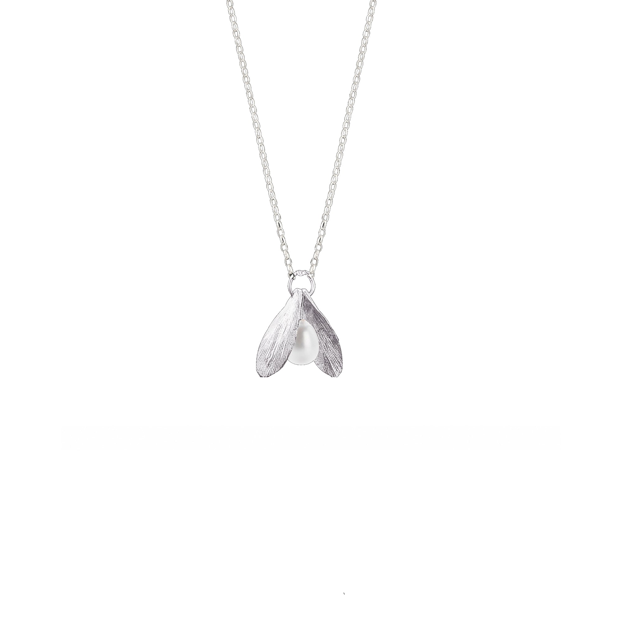 Double Leaf Pearl Pendant
