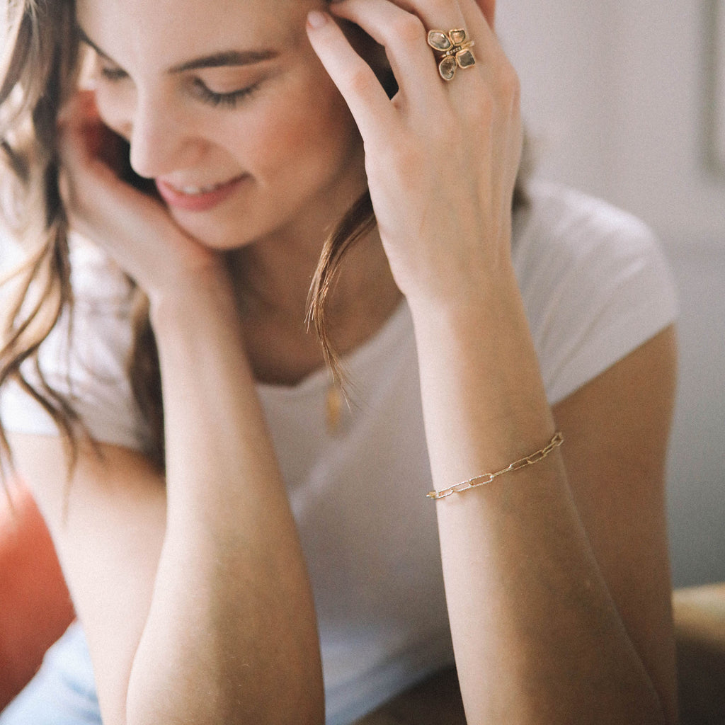 Gold Glitter Chain bracelet | Zoraida London Jewellery