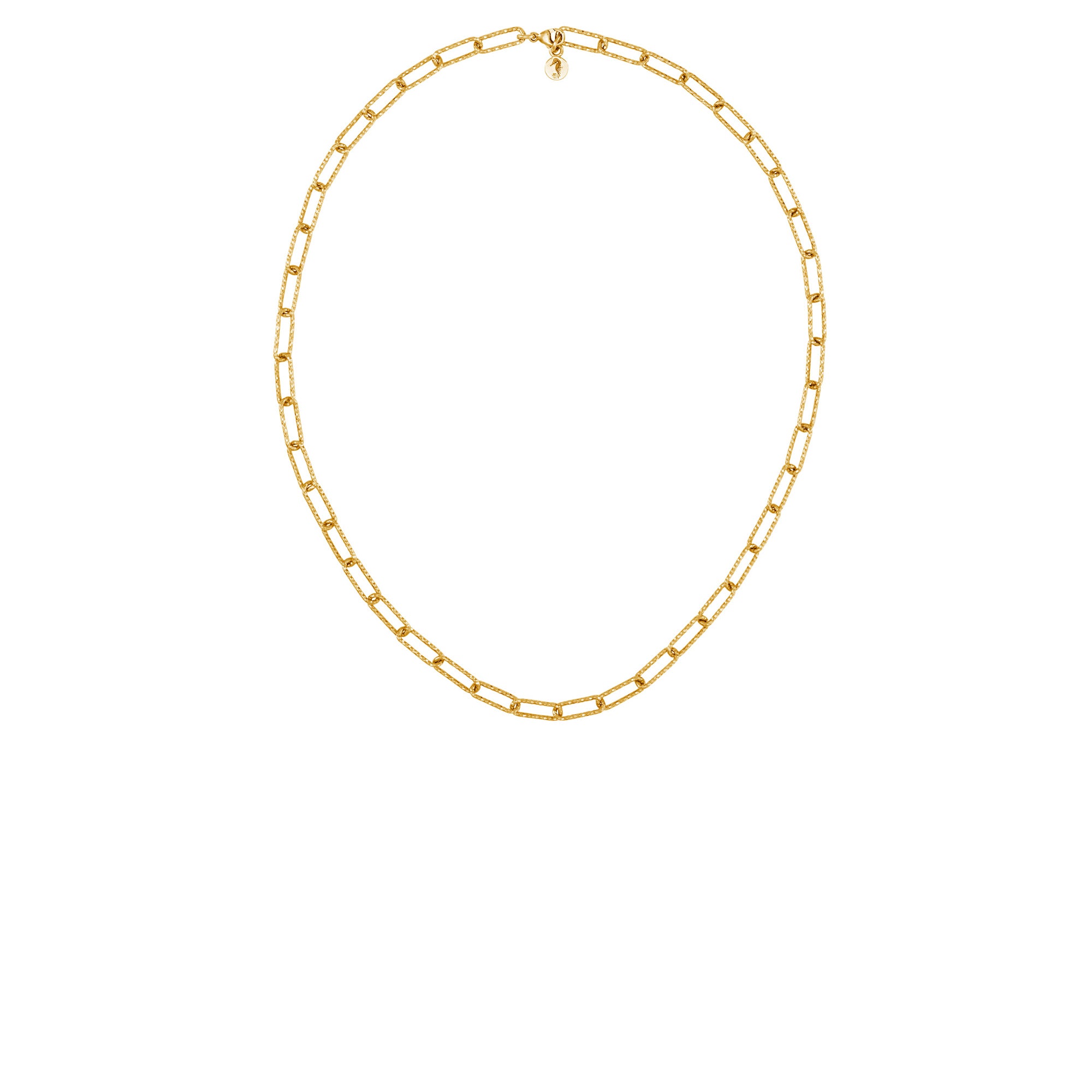 18ct gold plated silver paperclip chain necklace 