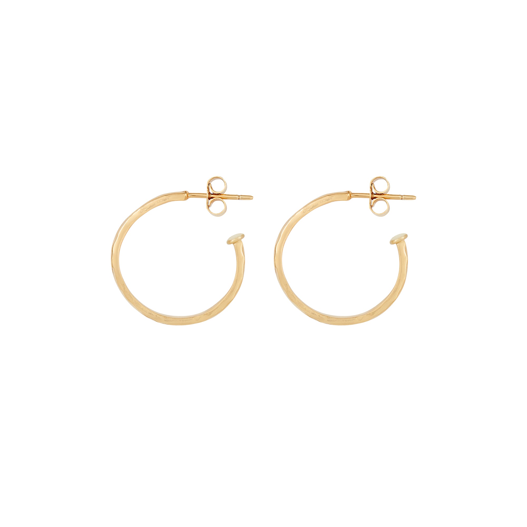 Gold Hammered Hoop Stud Earrings | Zoraida London – Catherine Zoraida