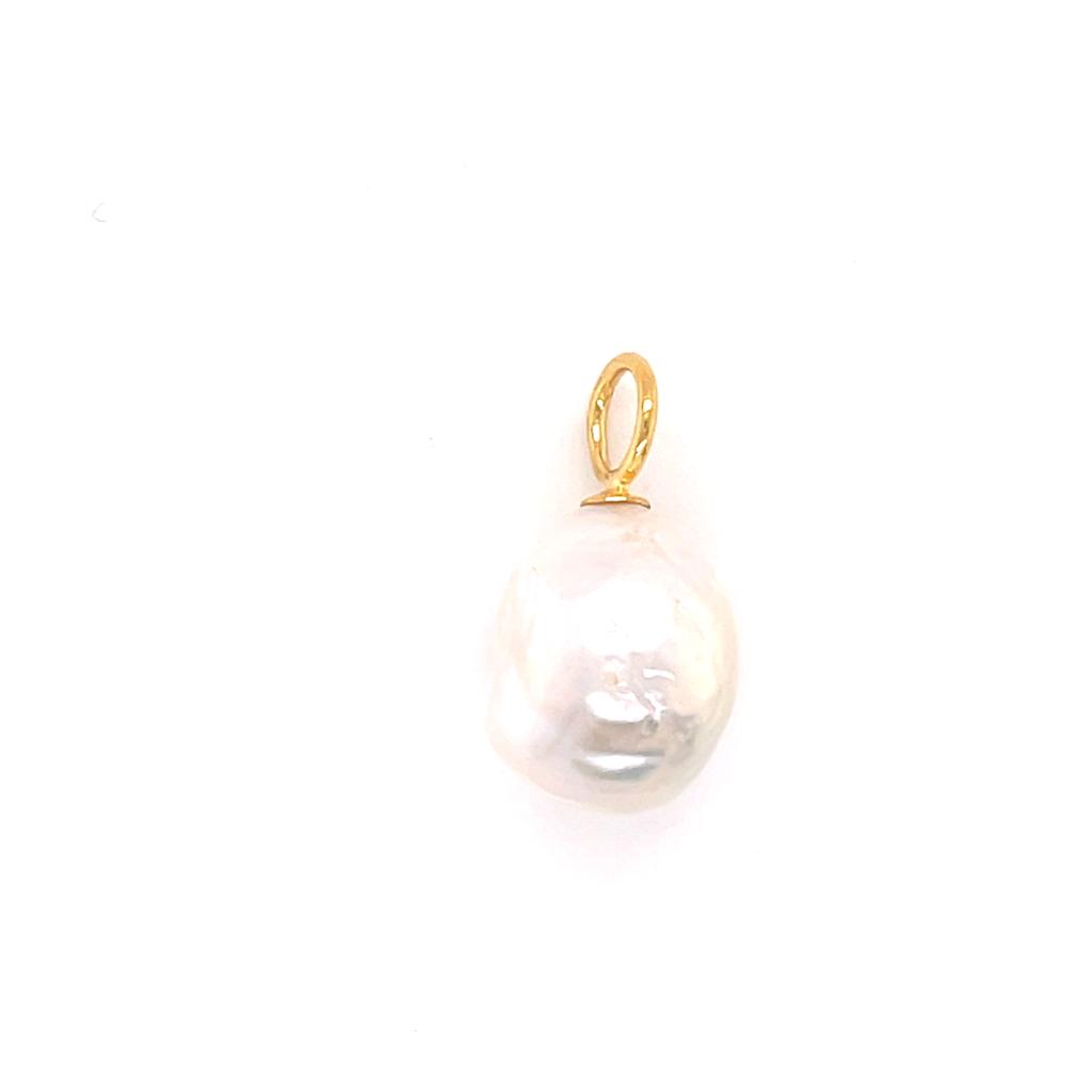 Freshwater baroque pearl drop charm pendant 