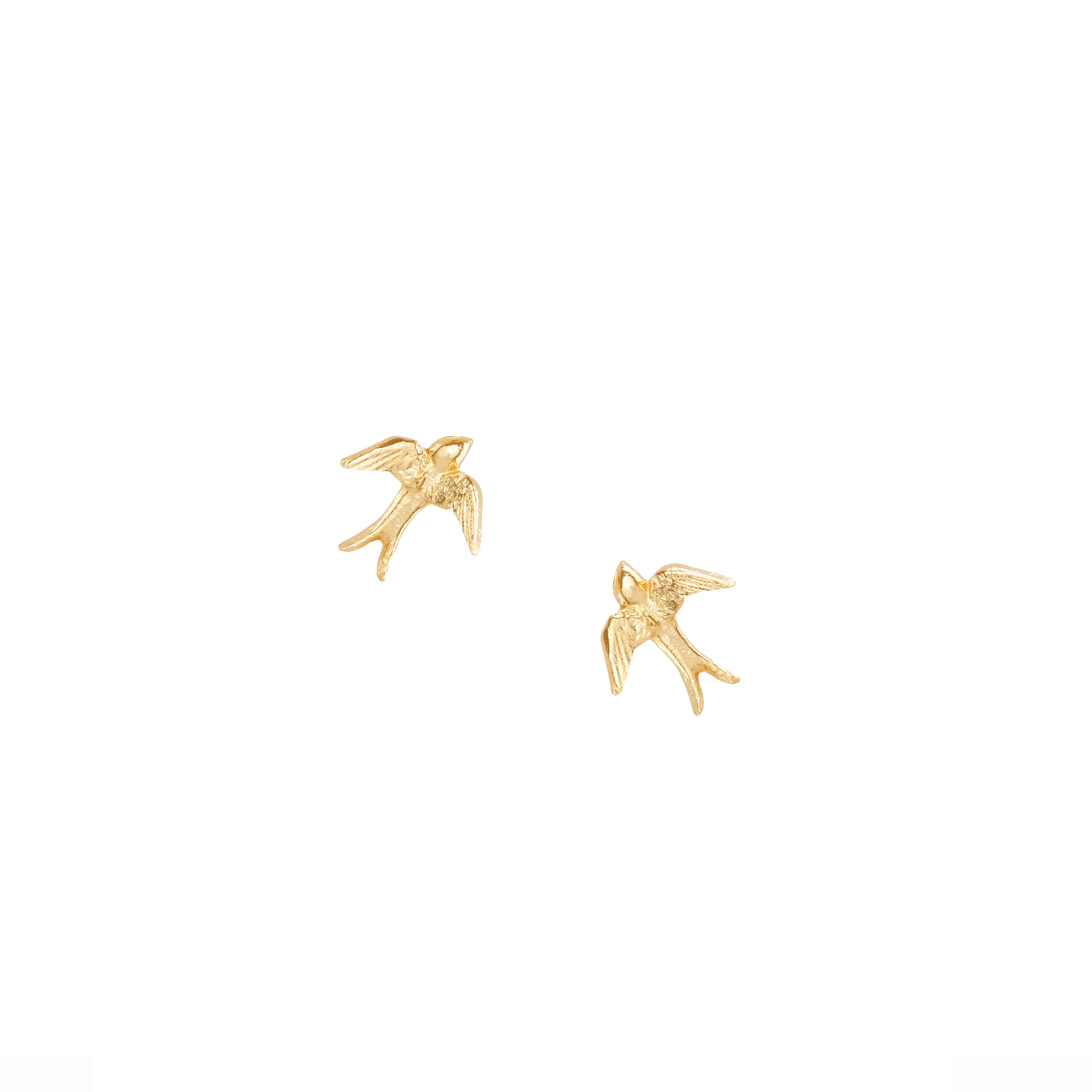 9ct Solid Gold Swallow Stud Earrings