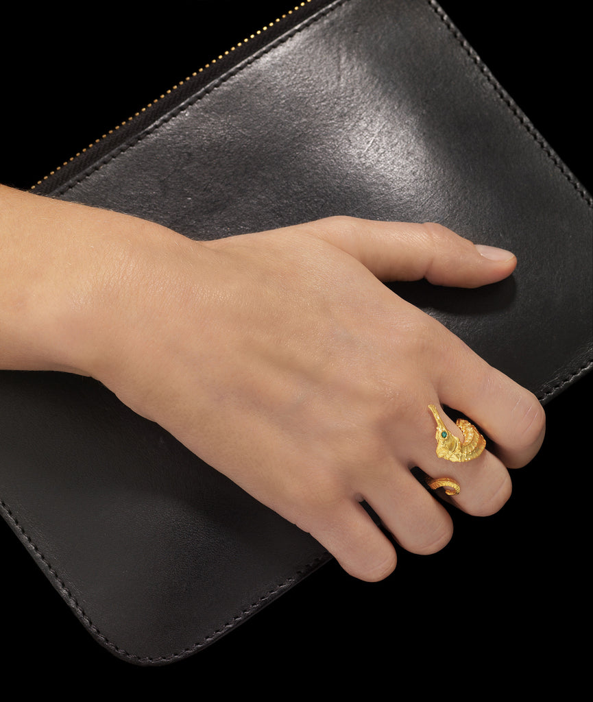 Gold Seahorse Ring by jewellery designer Catherine Zoraida London