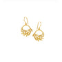 Gold Wee Fern Hoop Earrings featuring intricate leaf design in 18ct gold plated silver.